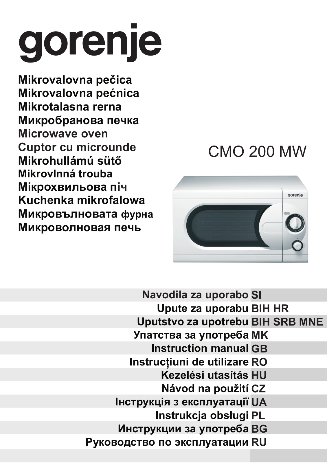 Gorenje CMO-200 MW User manual