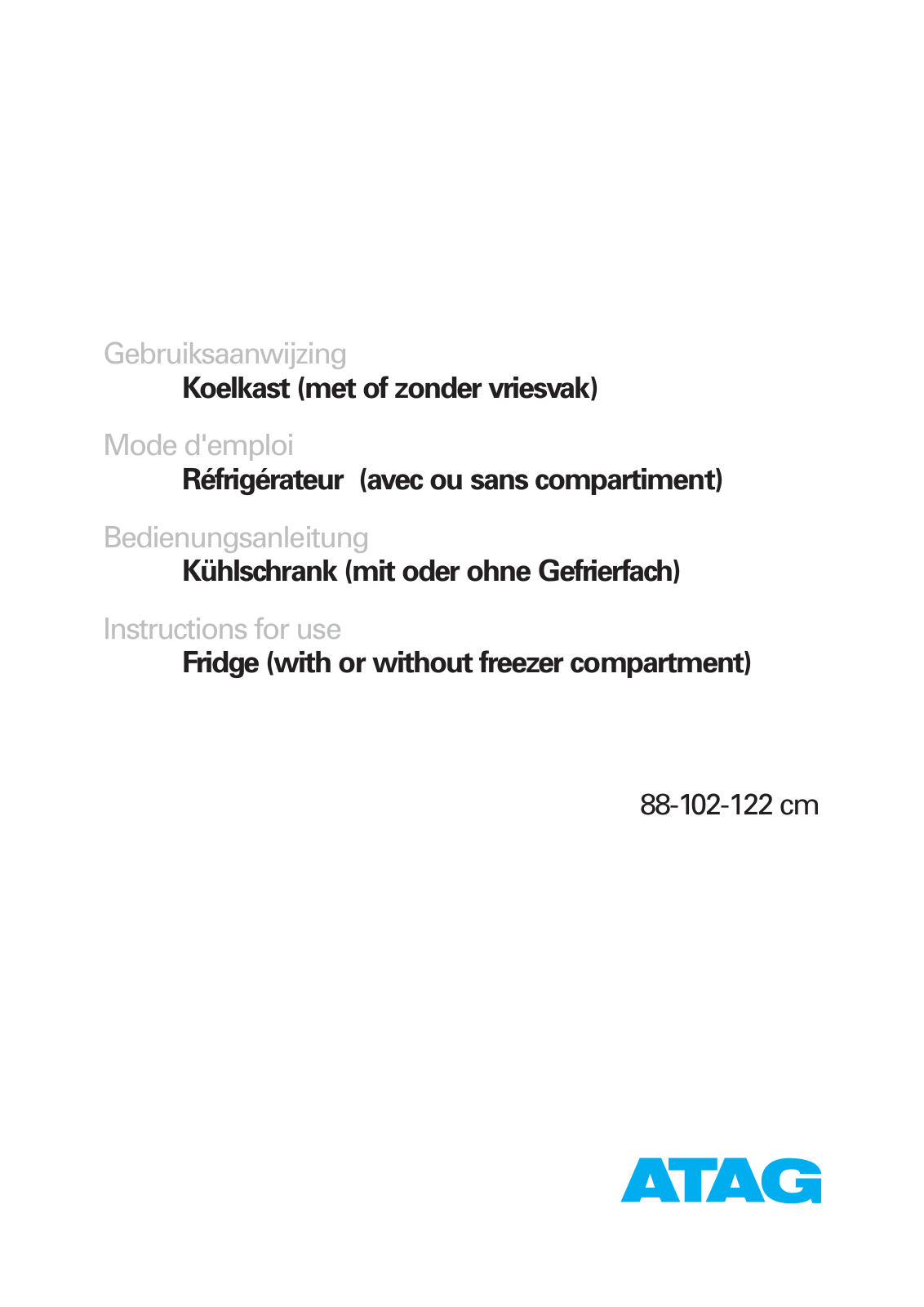 ATAG KS3102A User Manual