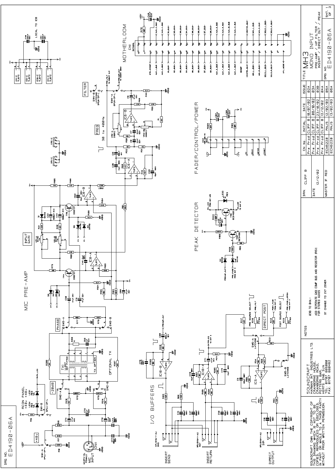 SoundCraft mh3 Schematic