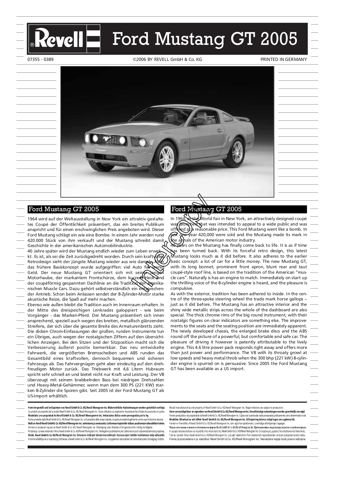 REVELL 2005  GT User Manual