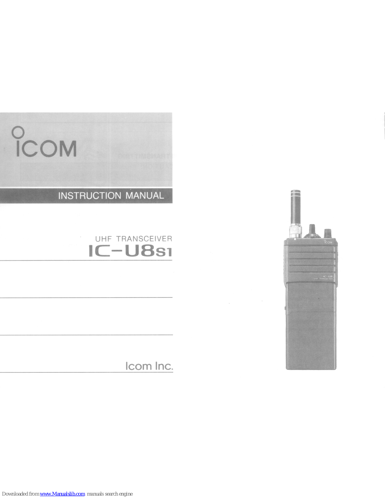 Icom IC-U8S1 Instruction Manual