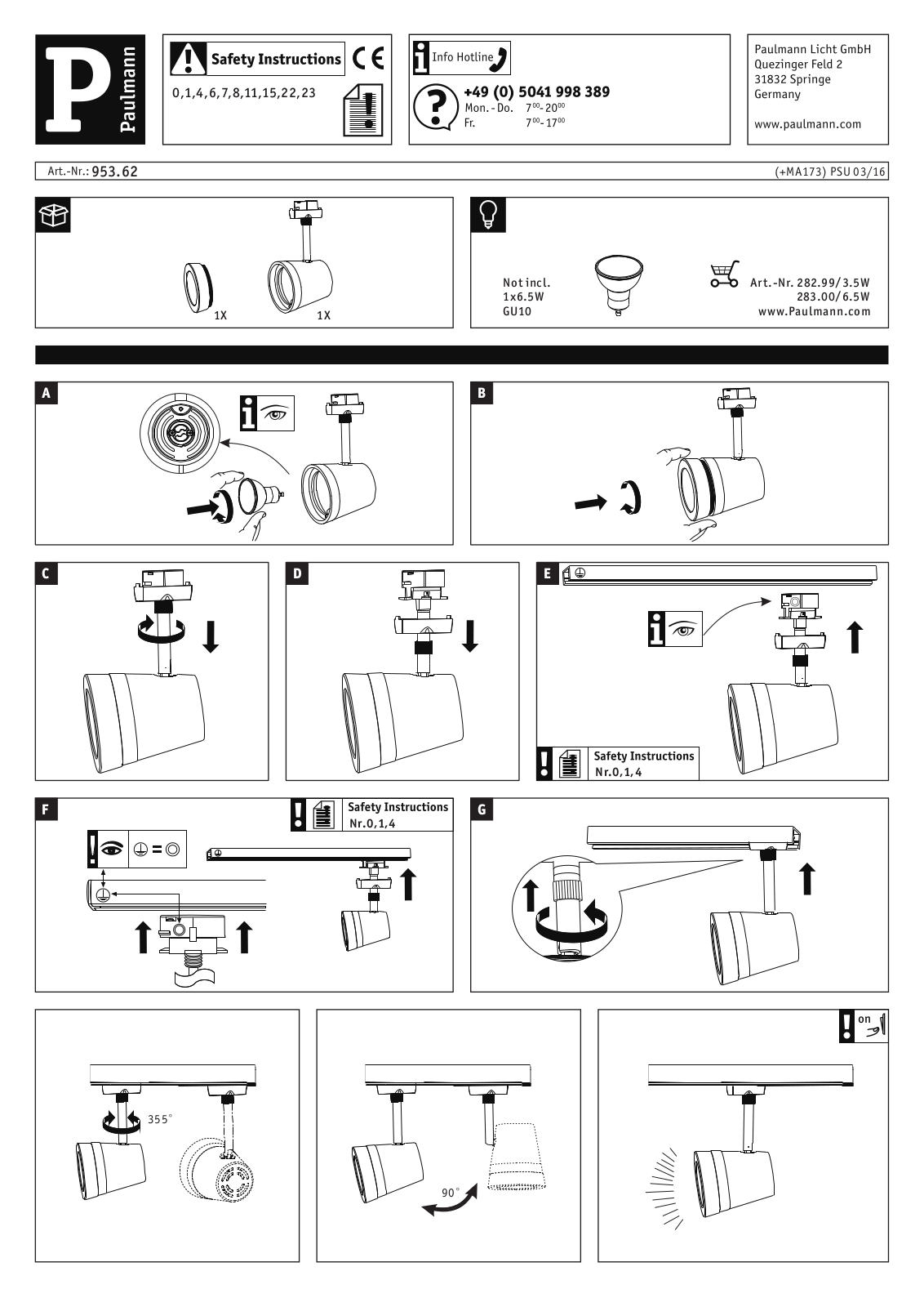 Paulmann 953.62 operation manual - ManualMachine.com