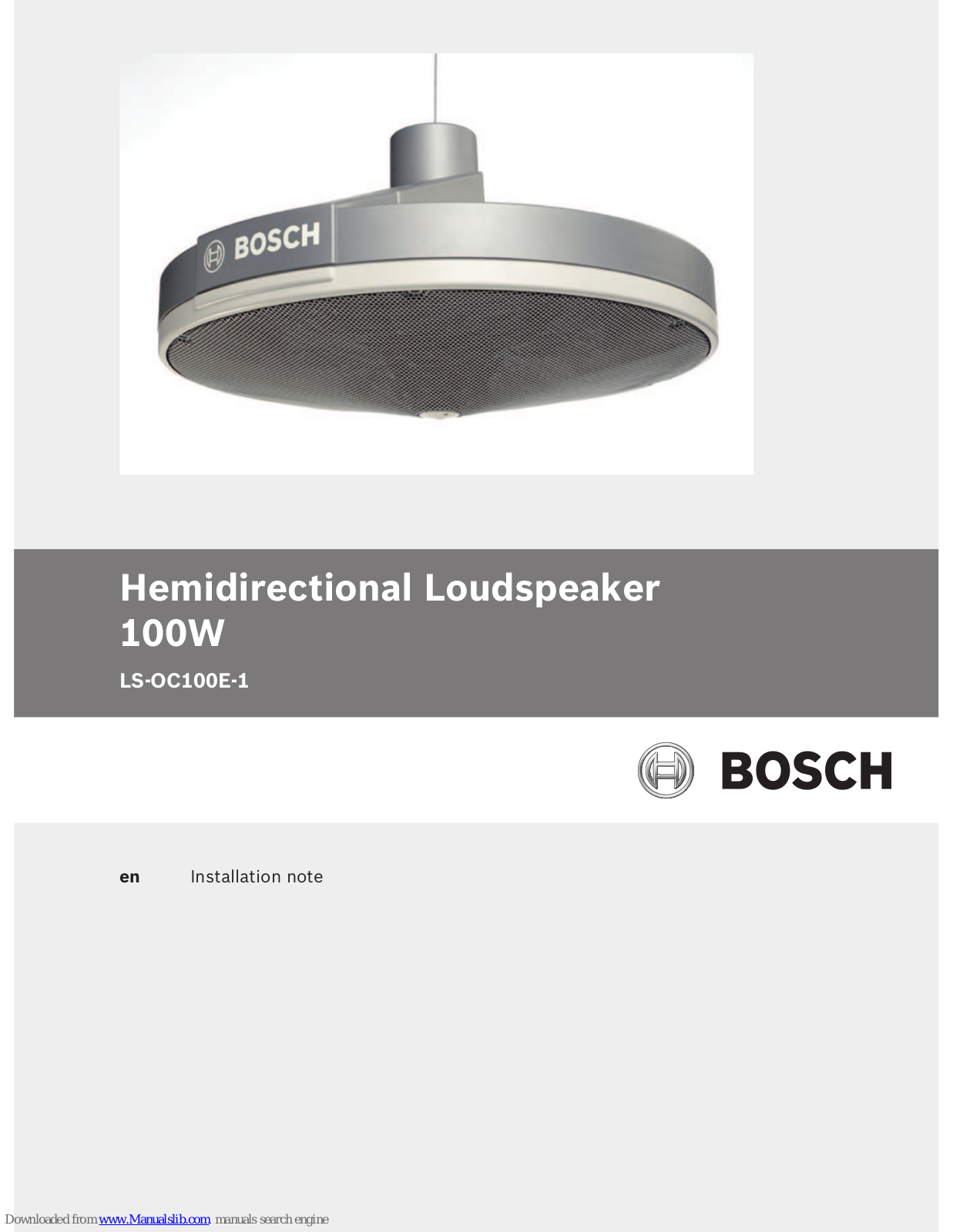 Bosch LS-OC100E-1 Installation Notes