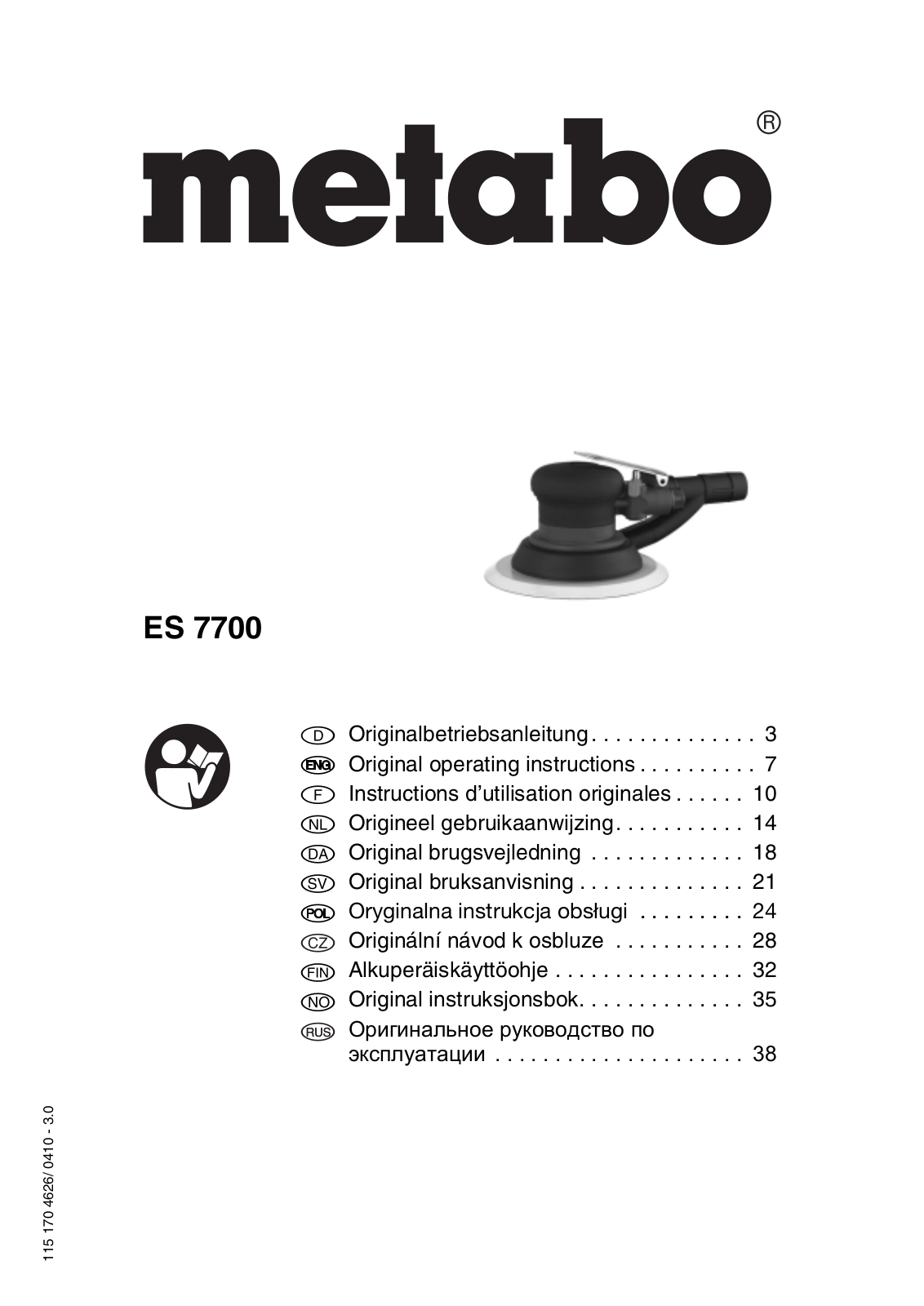 Metabo ES 7700 Original Operating Instructions