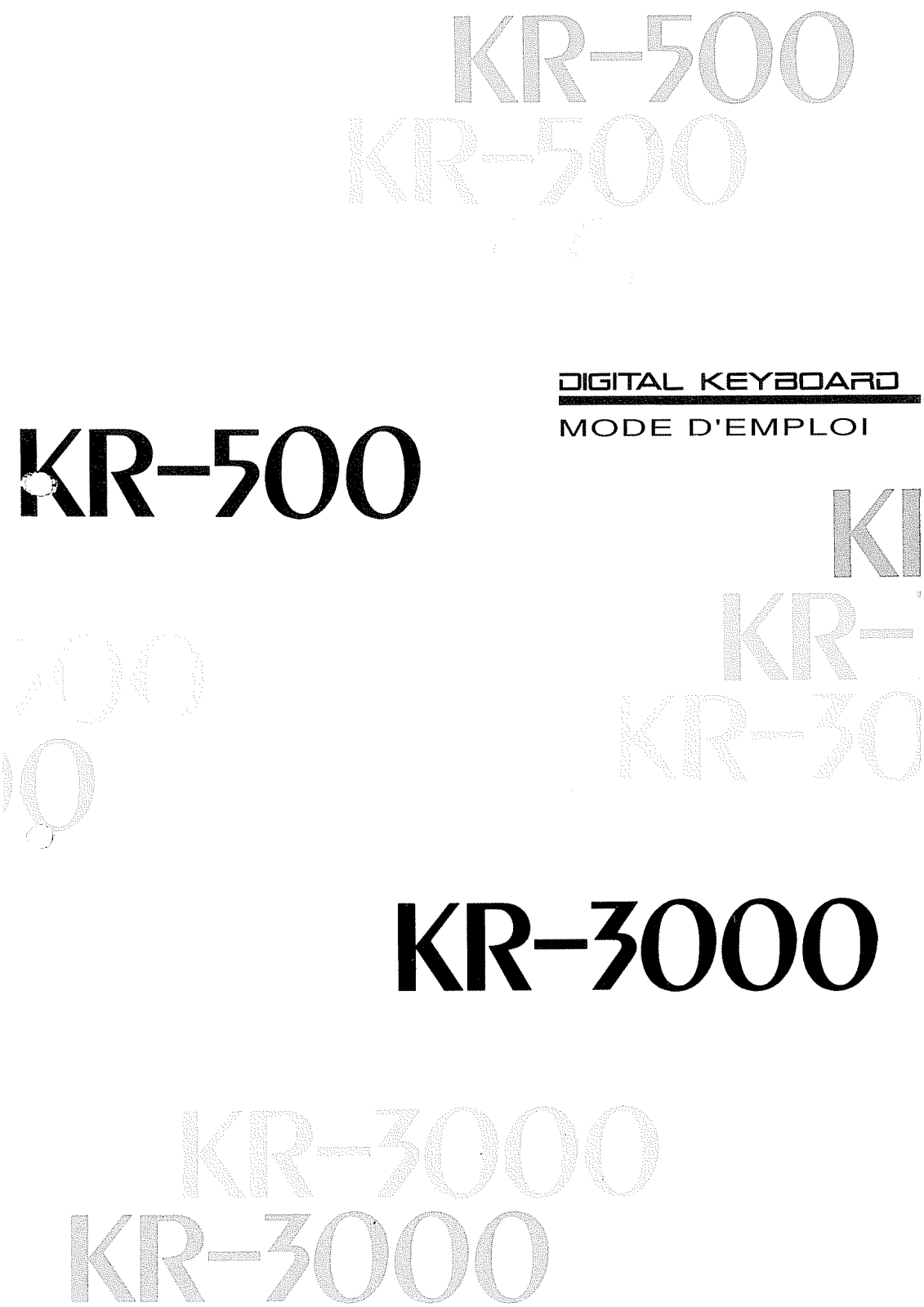 Roland KR-3000, KR-500 User Manual