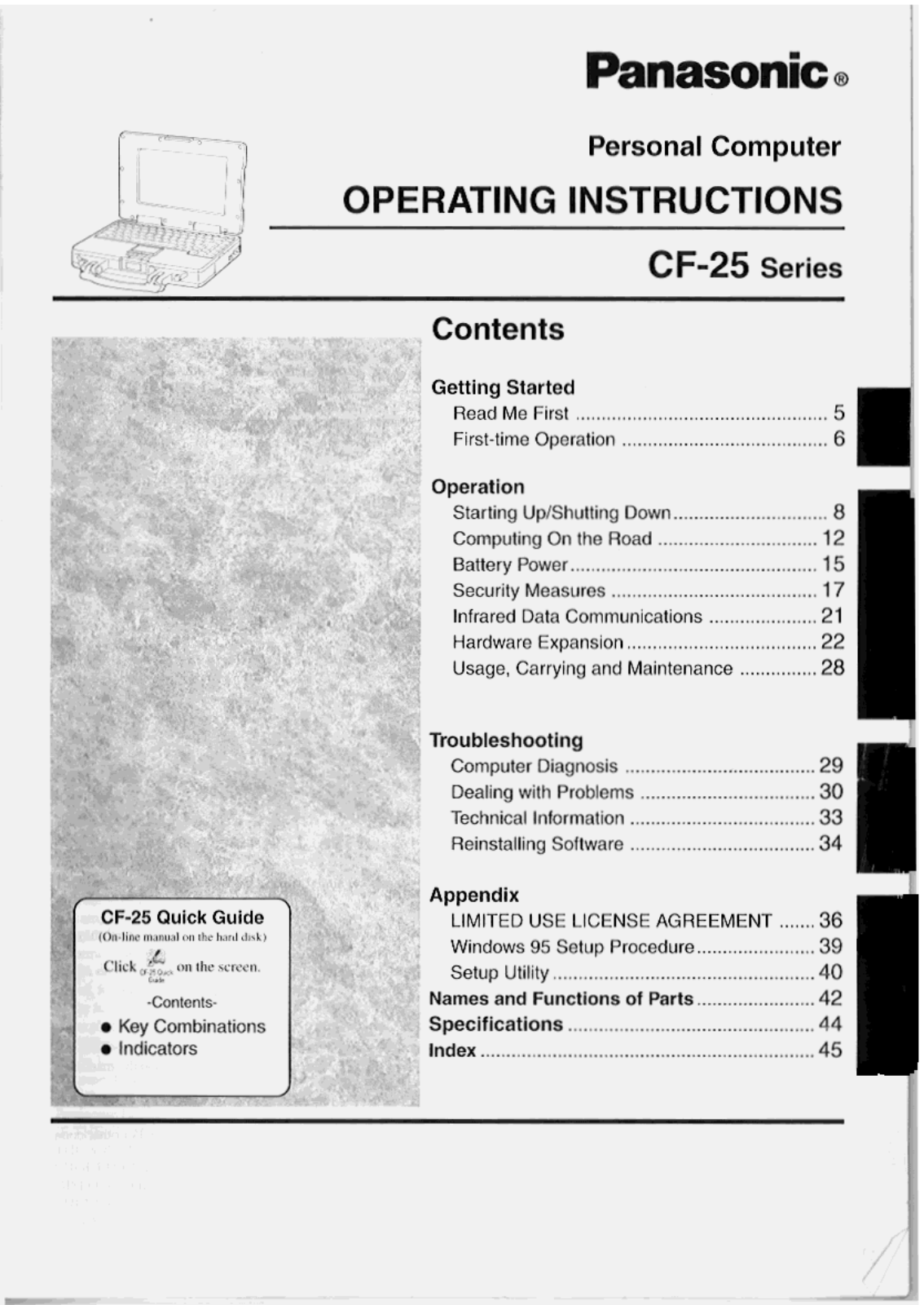 Panasonic CF-25LJM8EAM Operating Instruction