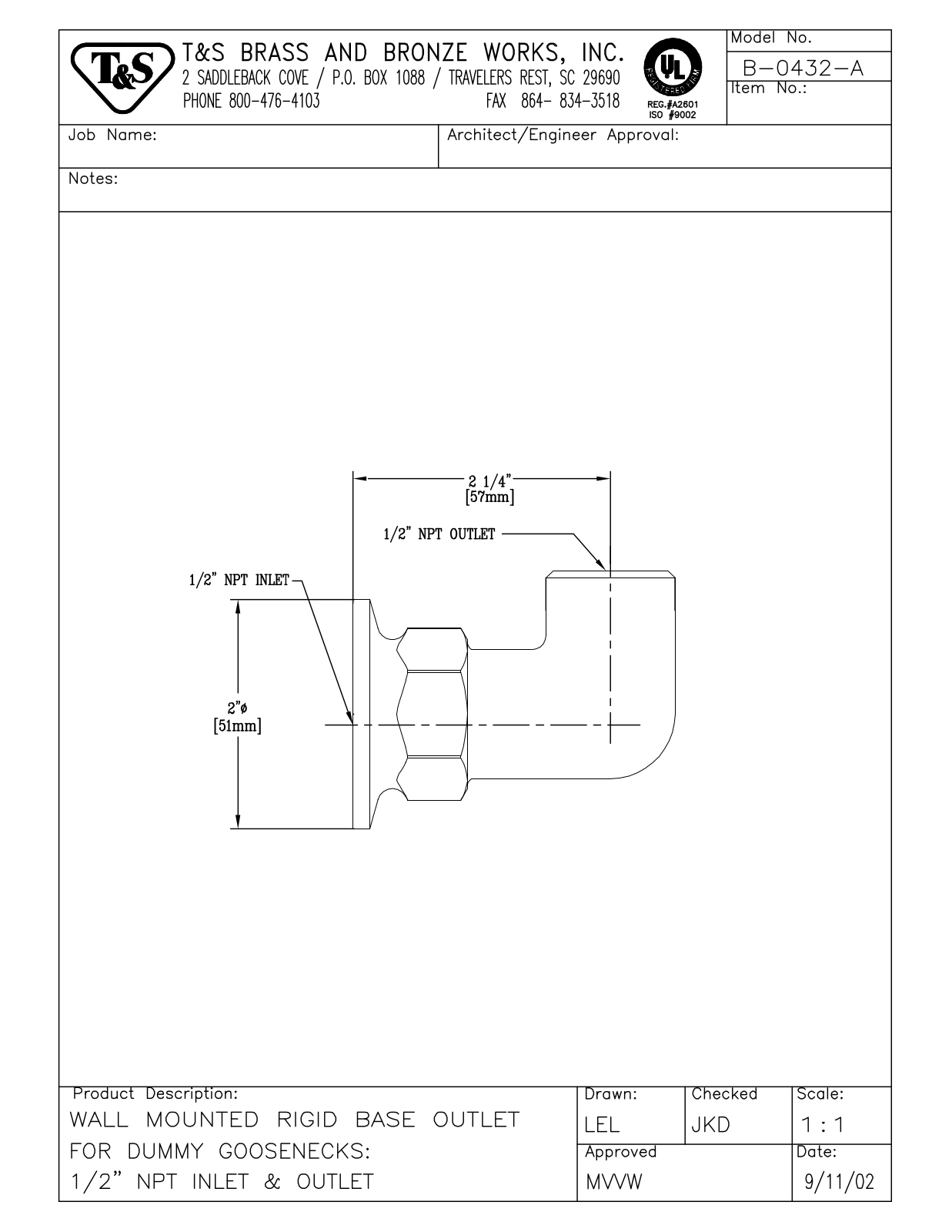 T&S Brass Manuals B-0432-A User Manual