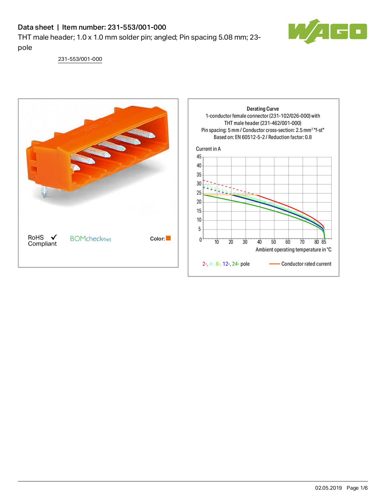 Wago 231-553/001-000 Data Sheet