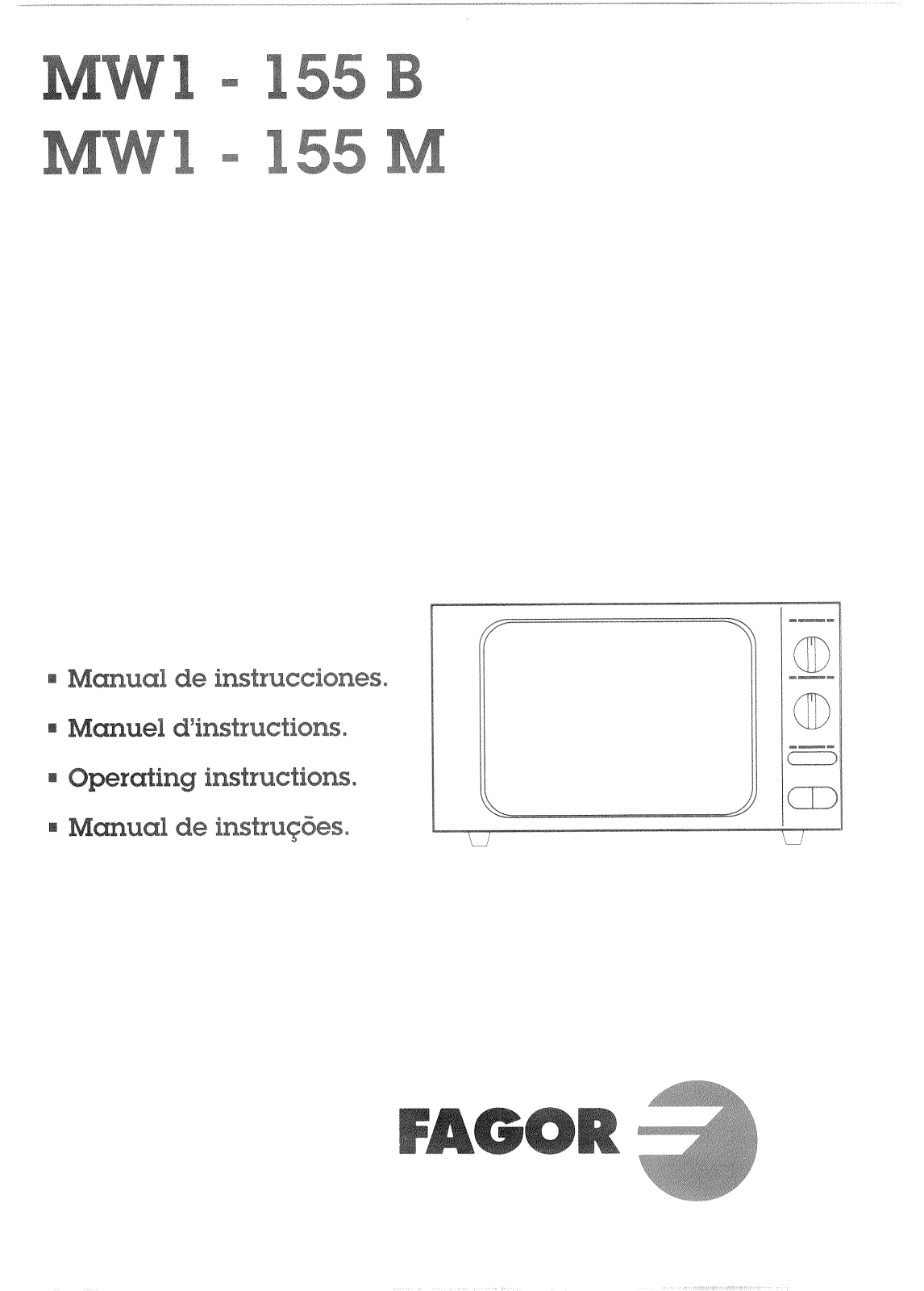 FAGOR MW1-155M, MW1-155B User Manual
