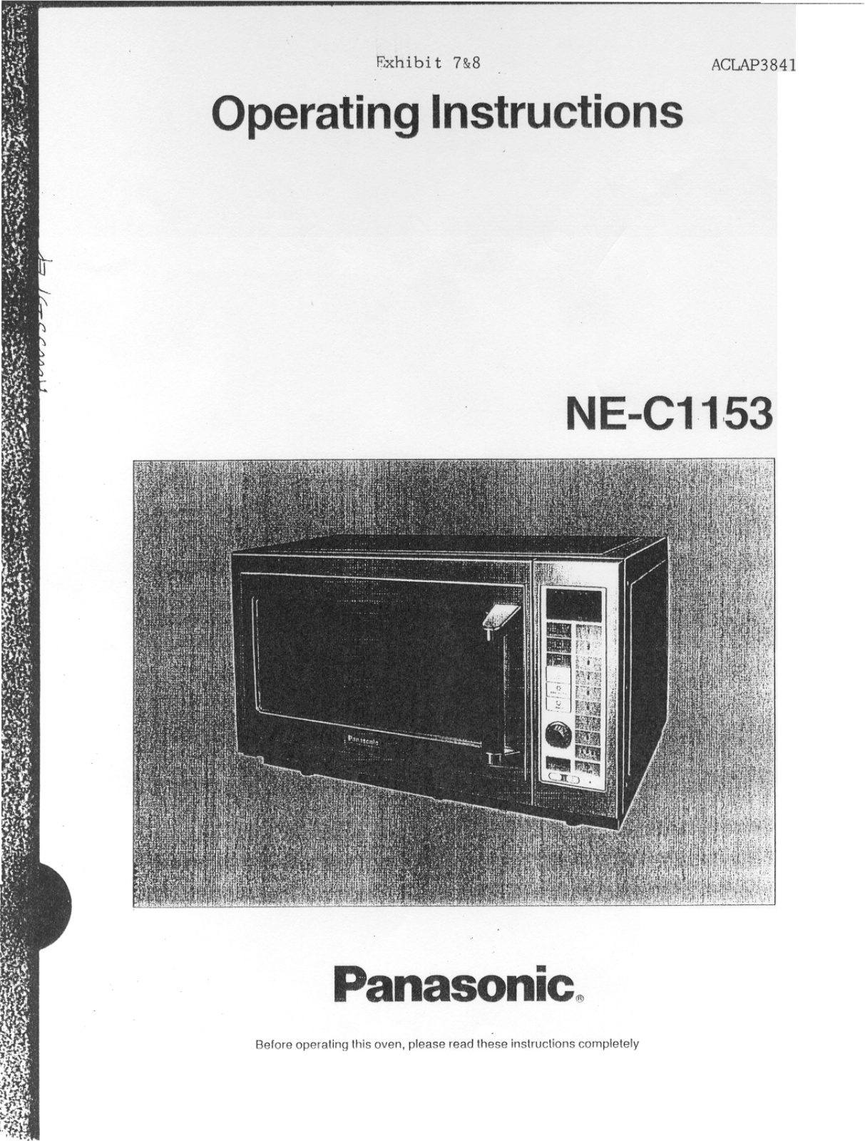 Panasonic AP3841 Operating and Installation Instructions and Specs