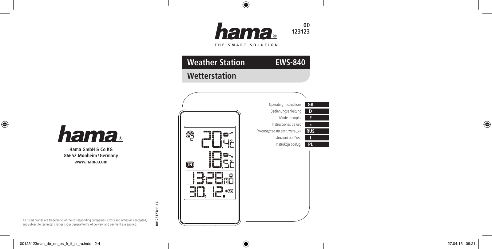 HAMA EWS-840 User Manual