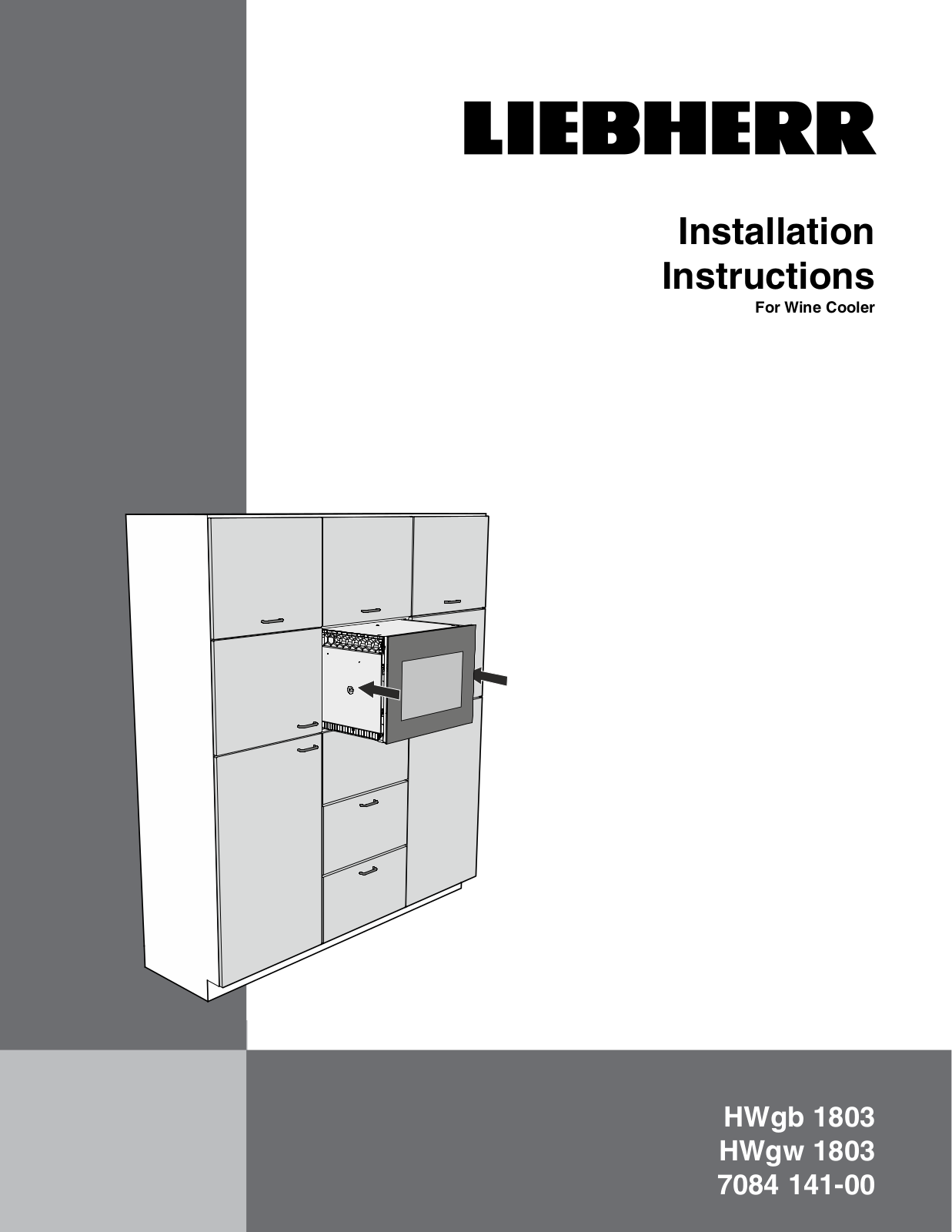 Liebherr HWGW1803 Installation Manual