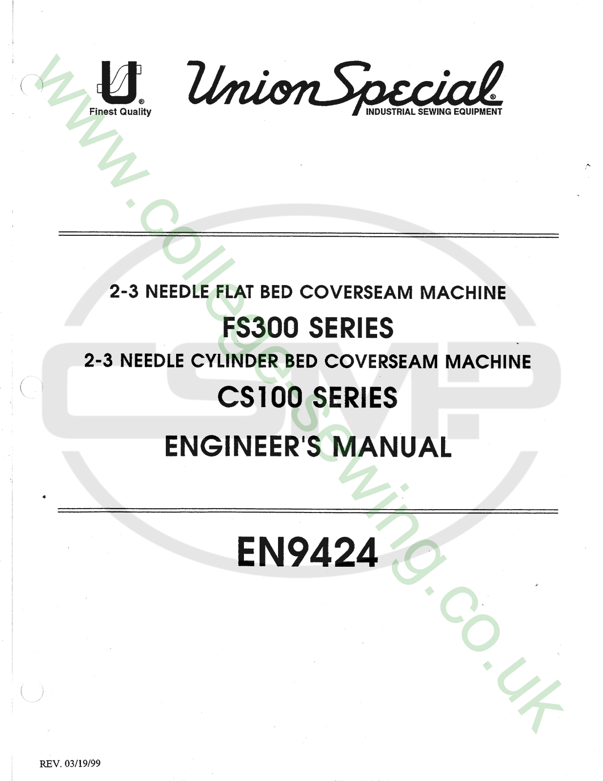 Union Special EN9424 Parts Book