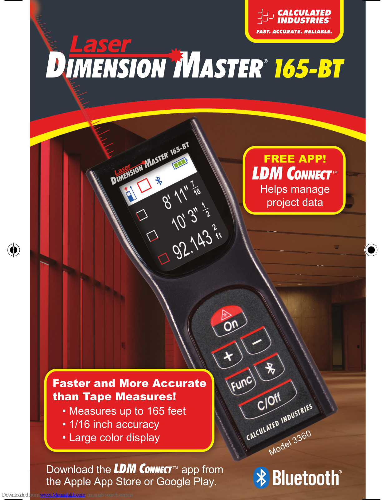 Laser Dimension Master 165-BT, 3360 Quick Start Manual