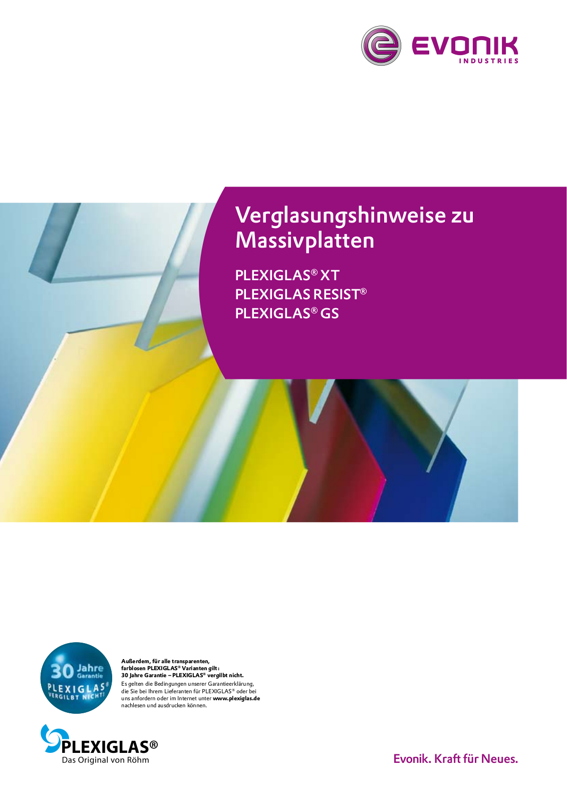 Evonik PLEXIGLAS XT, PLEXIGLAS RESIST, PLEXIGLAS GS User guide - ManualMachine.com