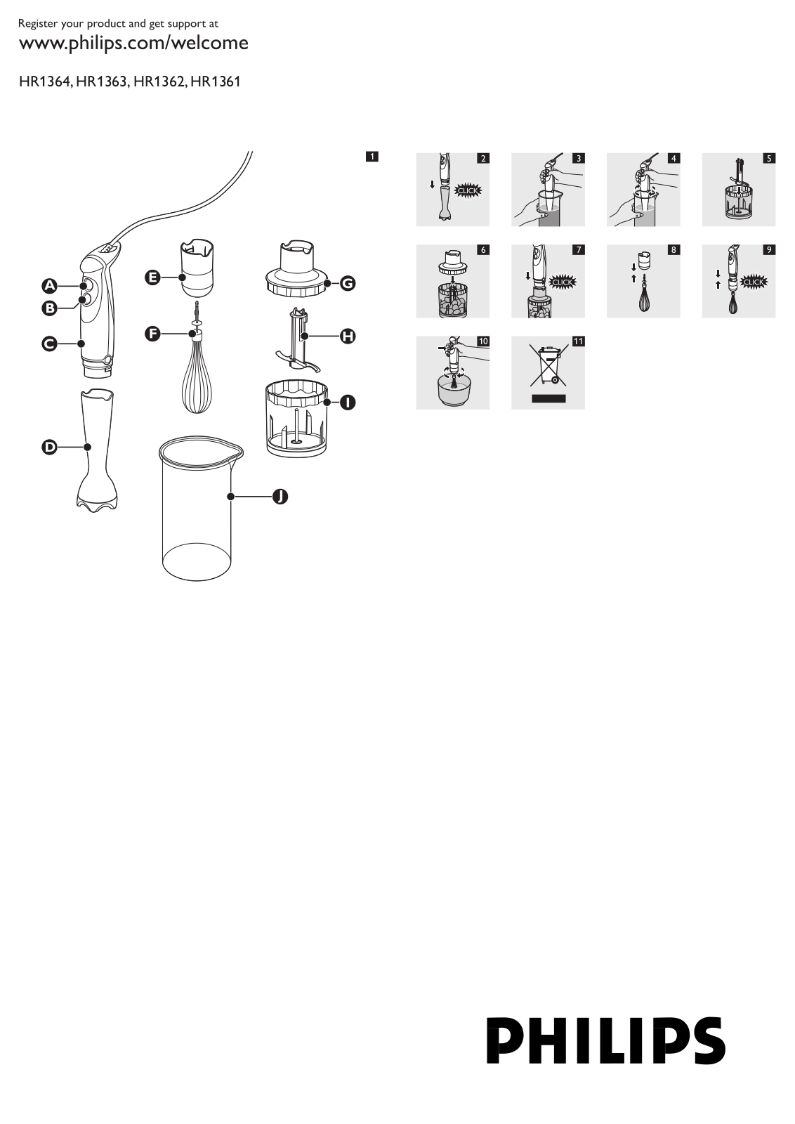 Philips HR1363, HR1362, HR1364, HR1361 User Manual