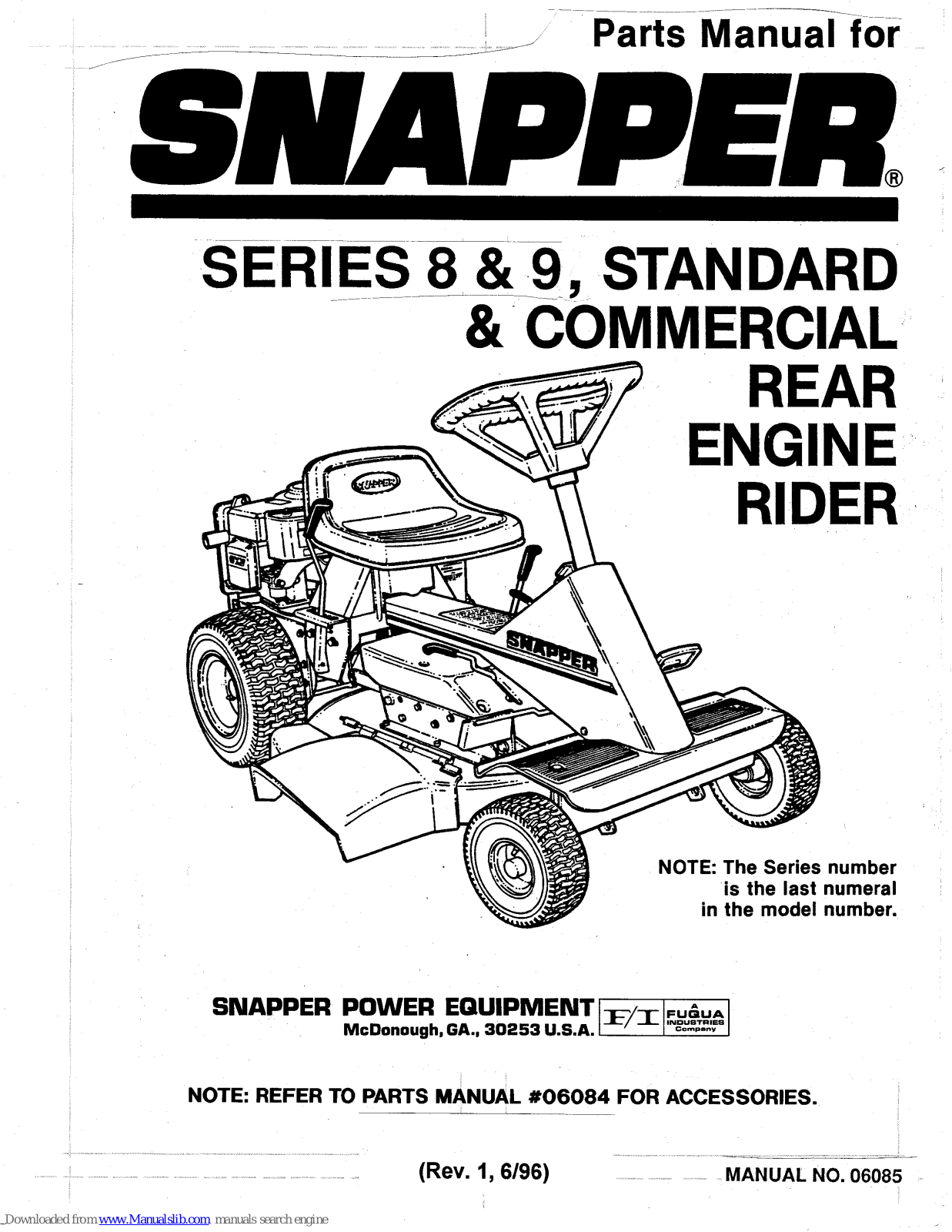 Snapper Series 8 Parts Manual