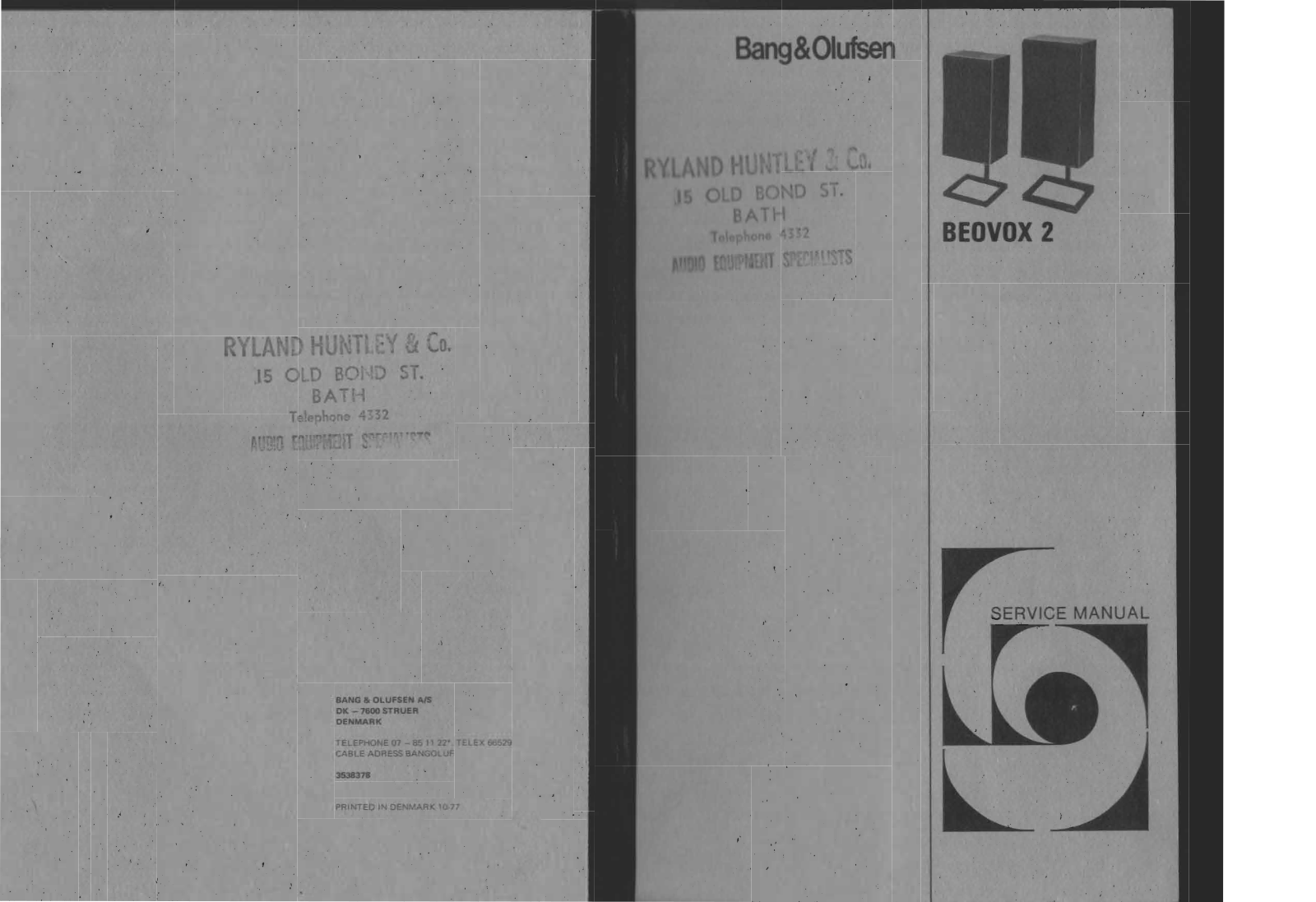 Bang and Olufsen Beovox M-100.2, Beovox M-100 Service manual