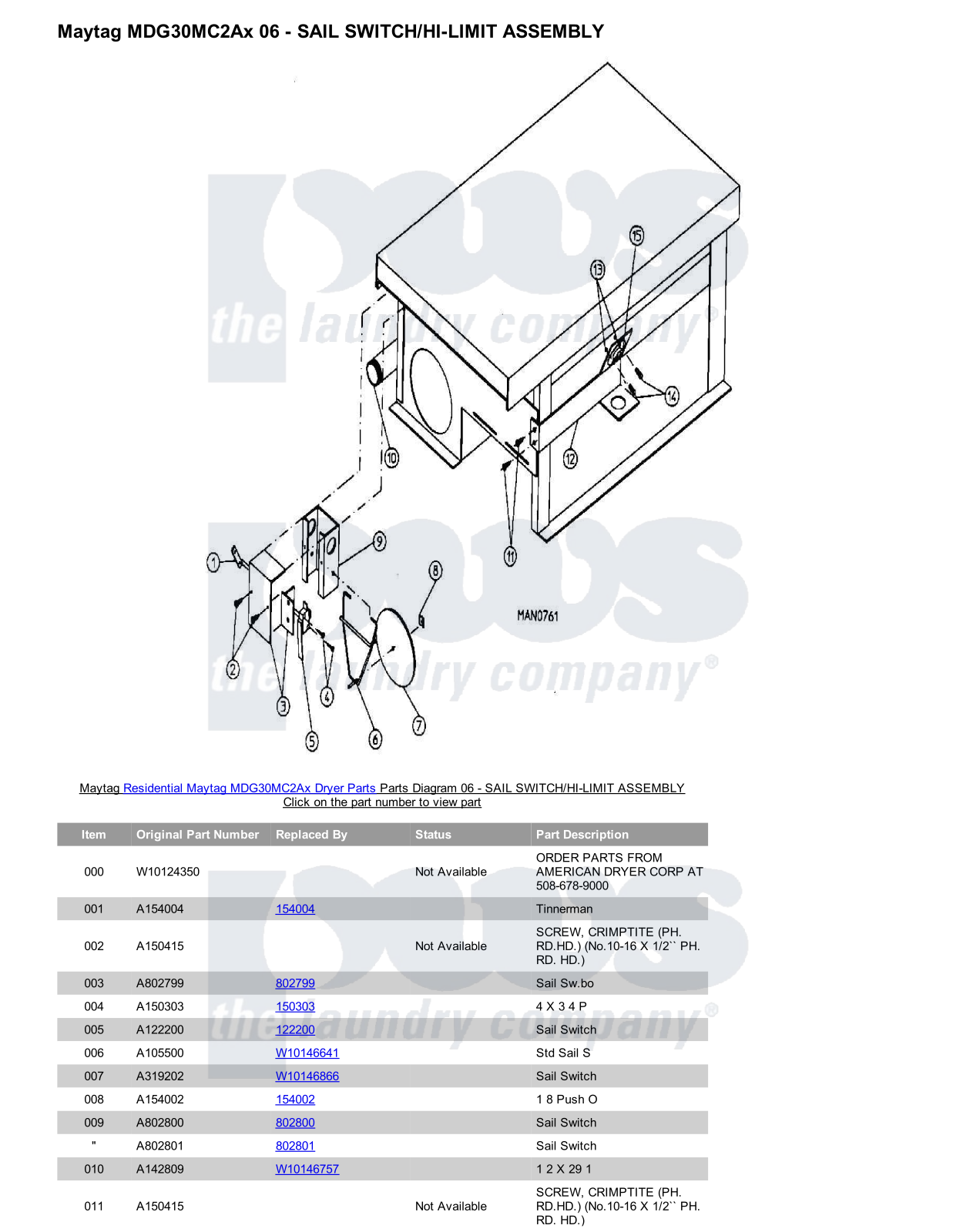 Maytag MDG30MC2Ax Parts Diagram