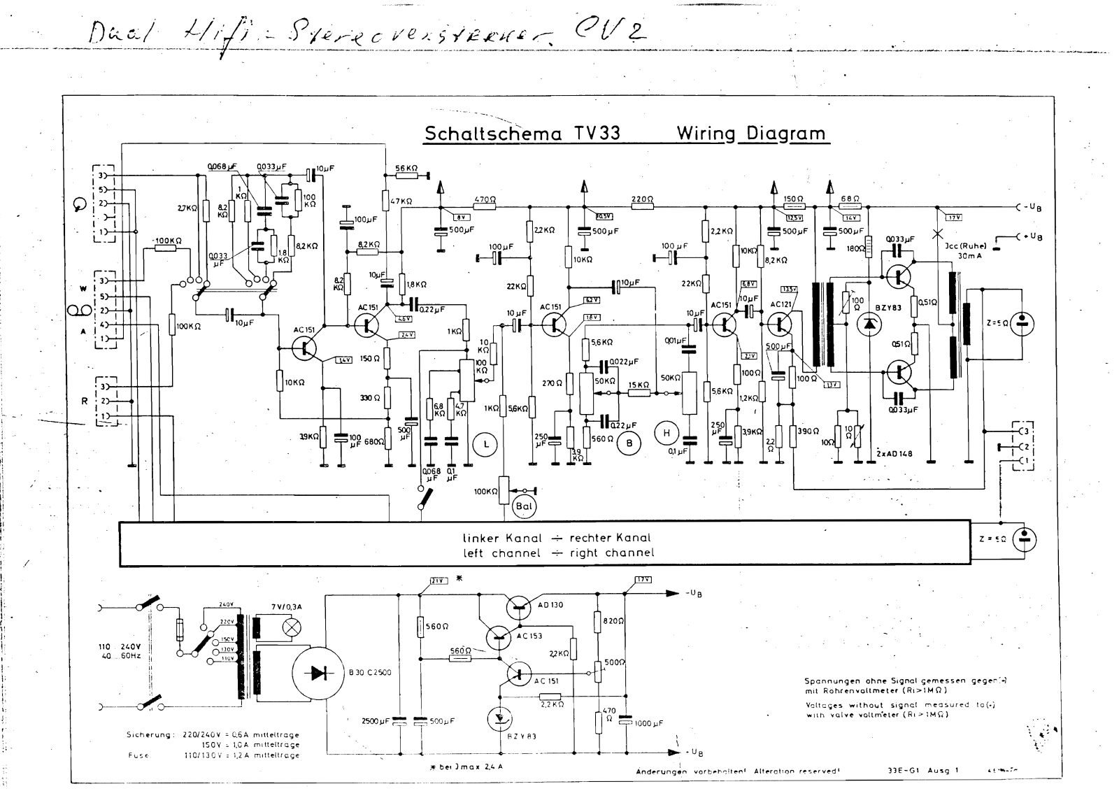 Dual TV-33 Schematic - ManualMachine.com