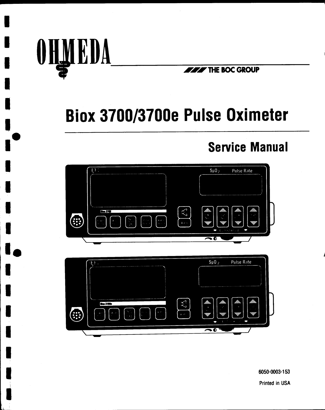 Ohmeda Biox 3700 Service manual