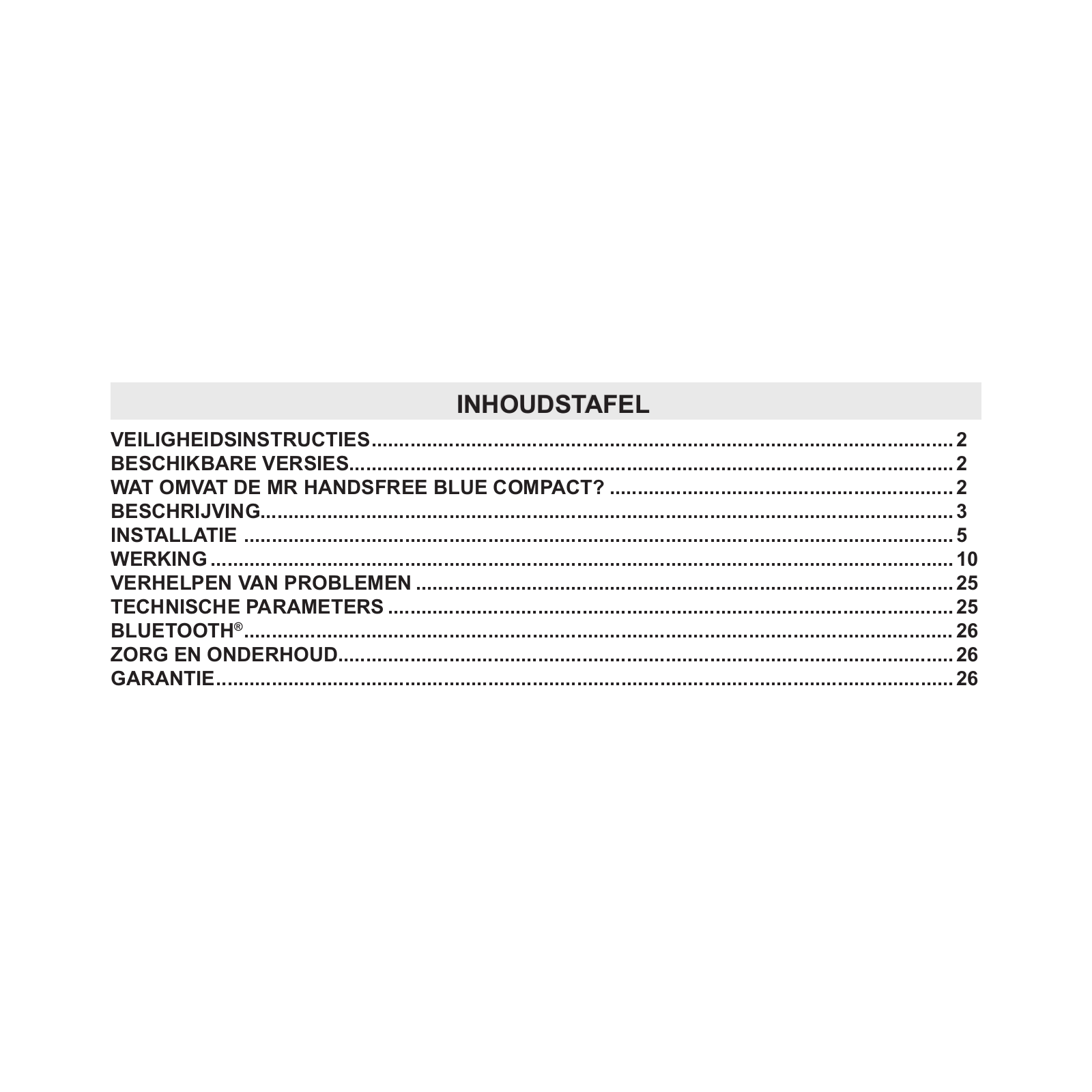 Mr Handsfree Blue Compact User Manual