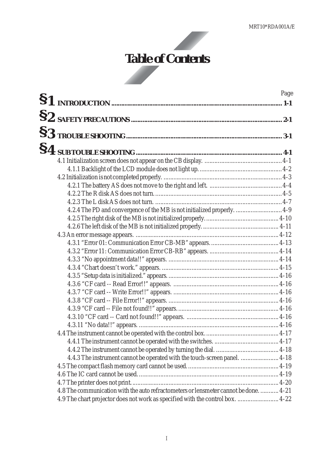 Nidek RT-5100 Service manual