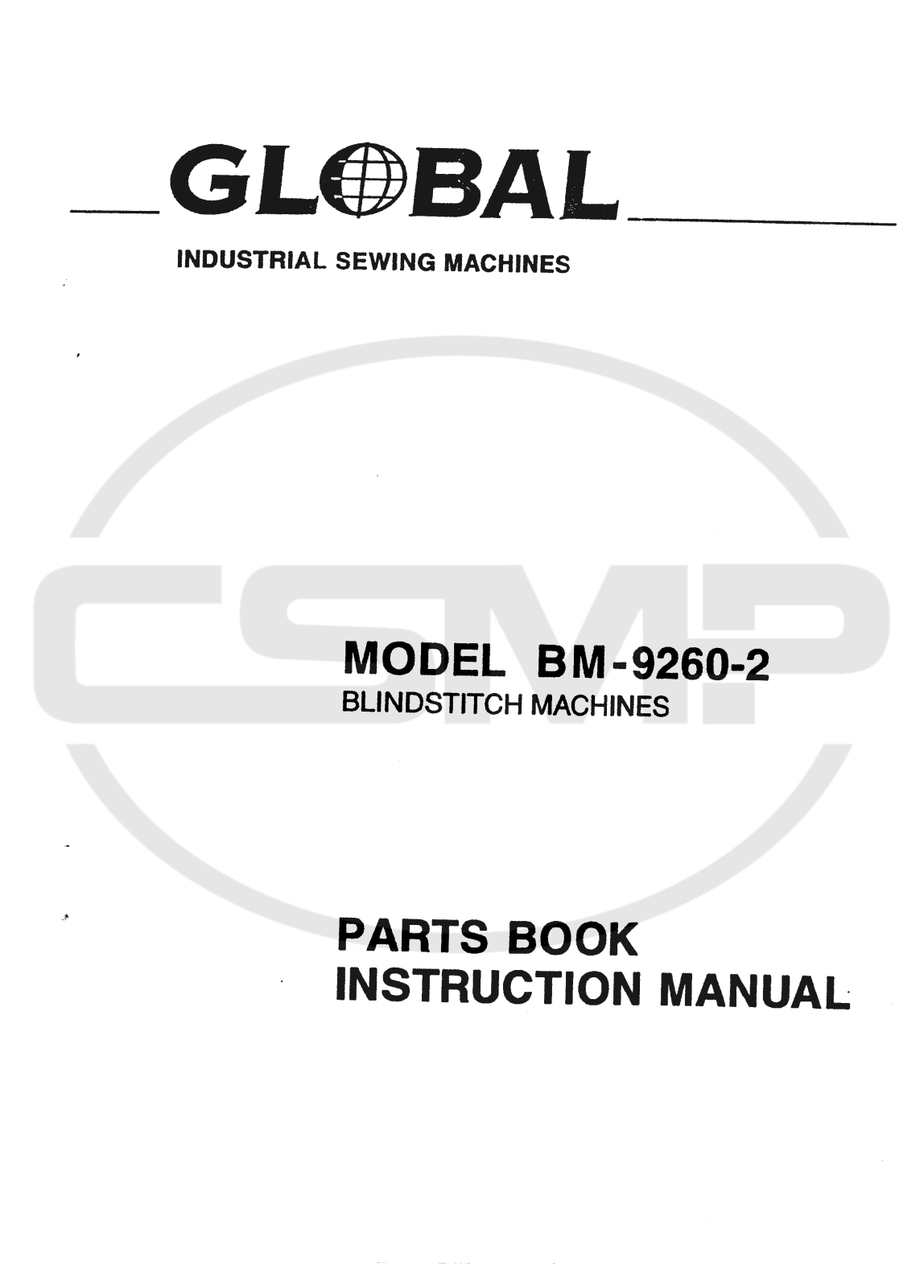 Global BM-9260-2 Parts Book