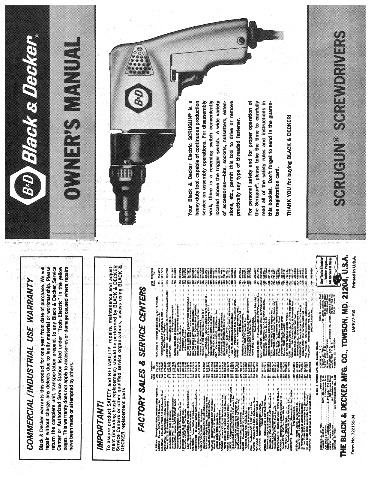 Black & Decker 722152-04 User Manual