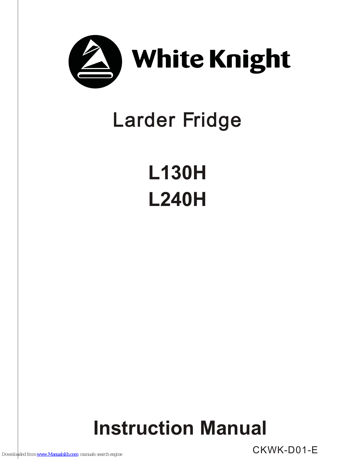 White Knight L130H, L240H Instruction Manual