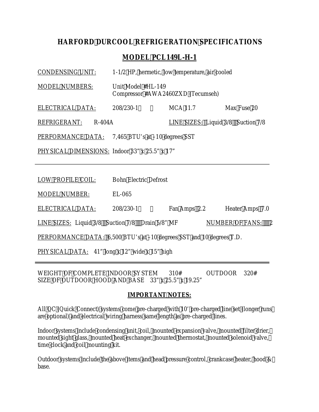 Harford AWA2460ZXD User Manual