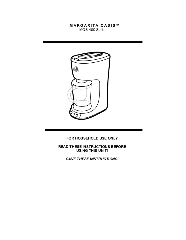 Nostalgia Electrics MOS-400 User Manual