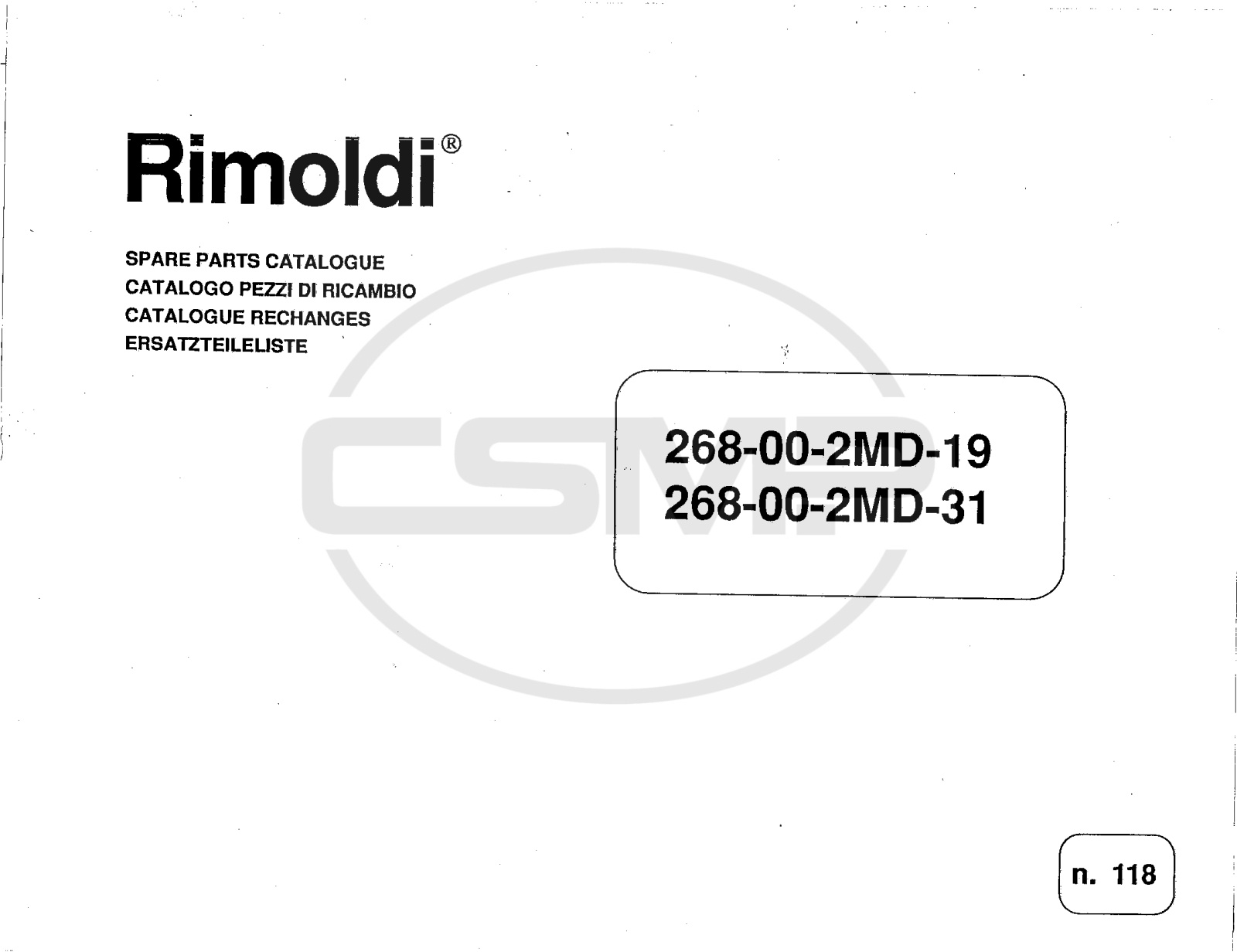 Rimoldi 268_00_2MD_19_31 Parts Book