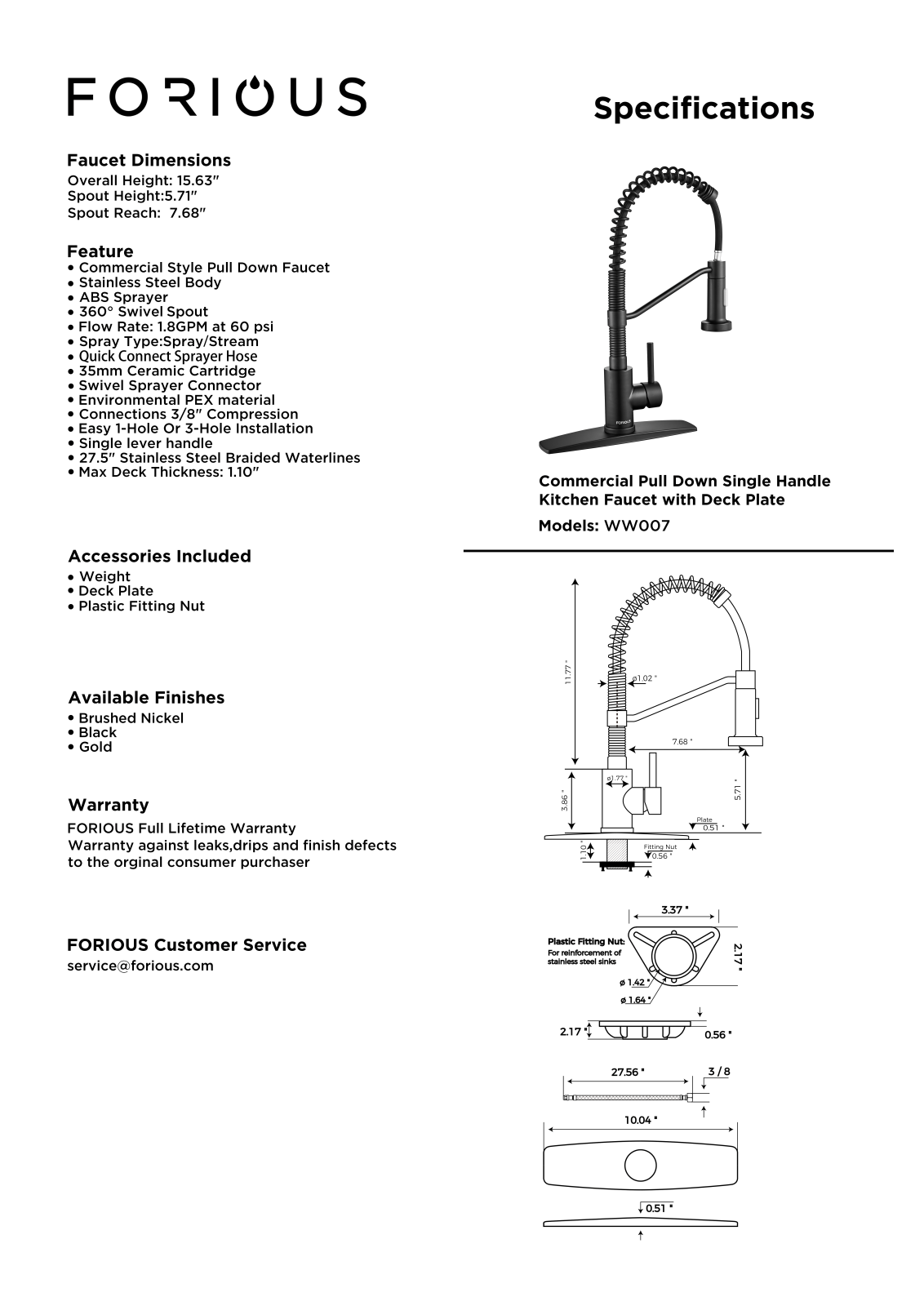 FORIOUS JIAZ1016 Specification - ManualMachine.com