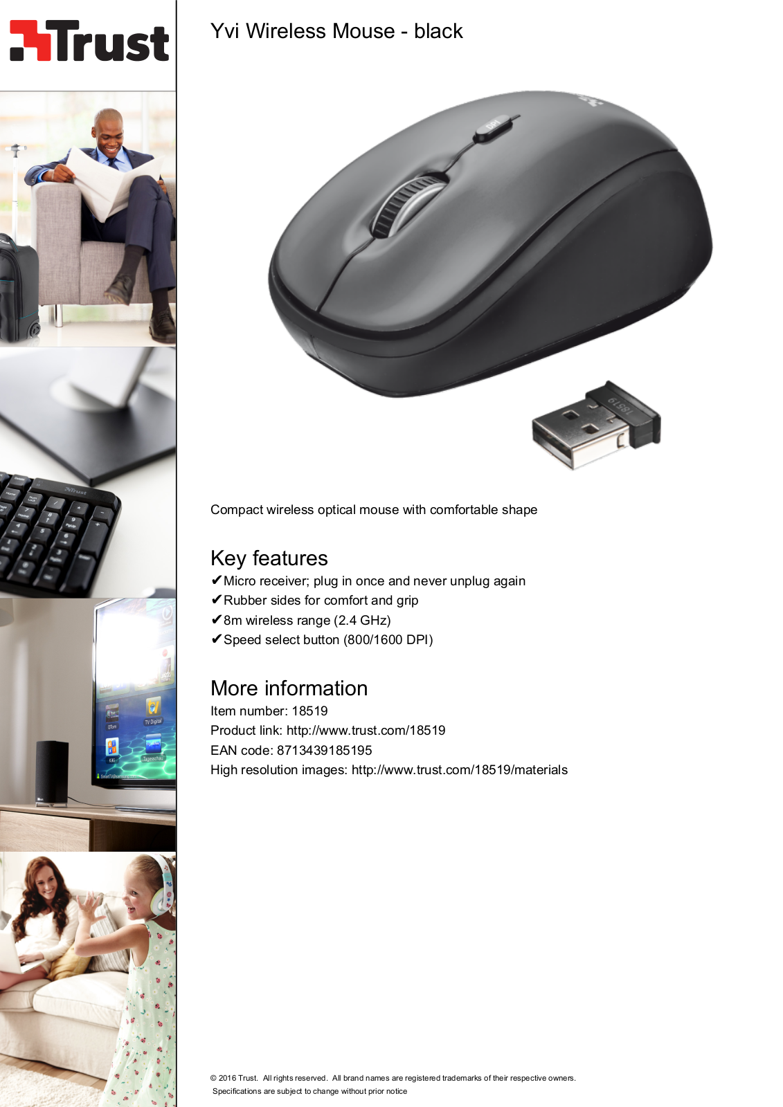 Trust Yvi Wireless Mouse User Manual