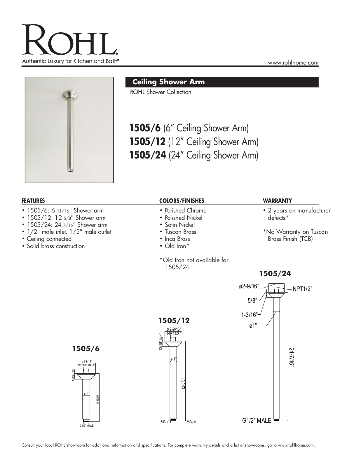 Rohl 15056TCB User Manual