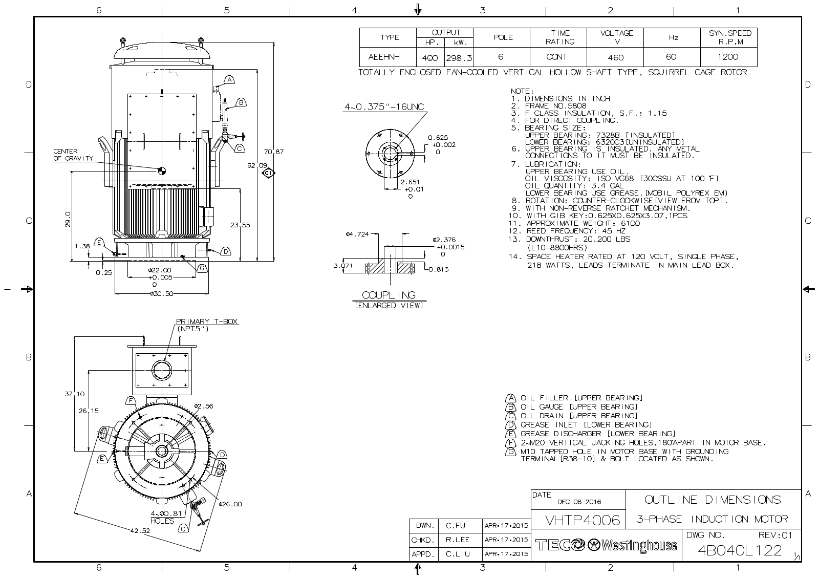 Datasheet VHTP4006 Reference Drawing (Teco) - ManualMachine.com