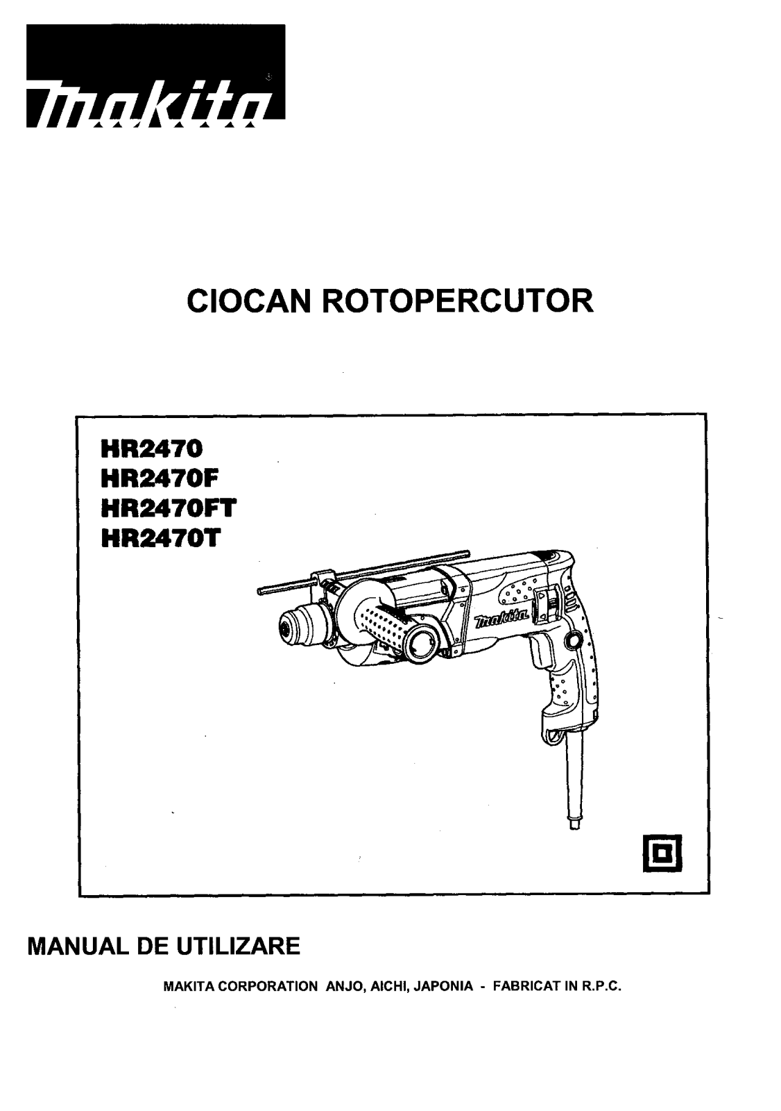 Makita HR2470FT, HR2470T, HR2470F, HR2470 User Manual