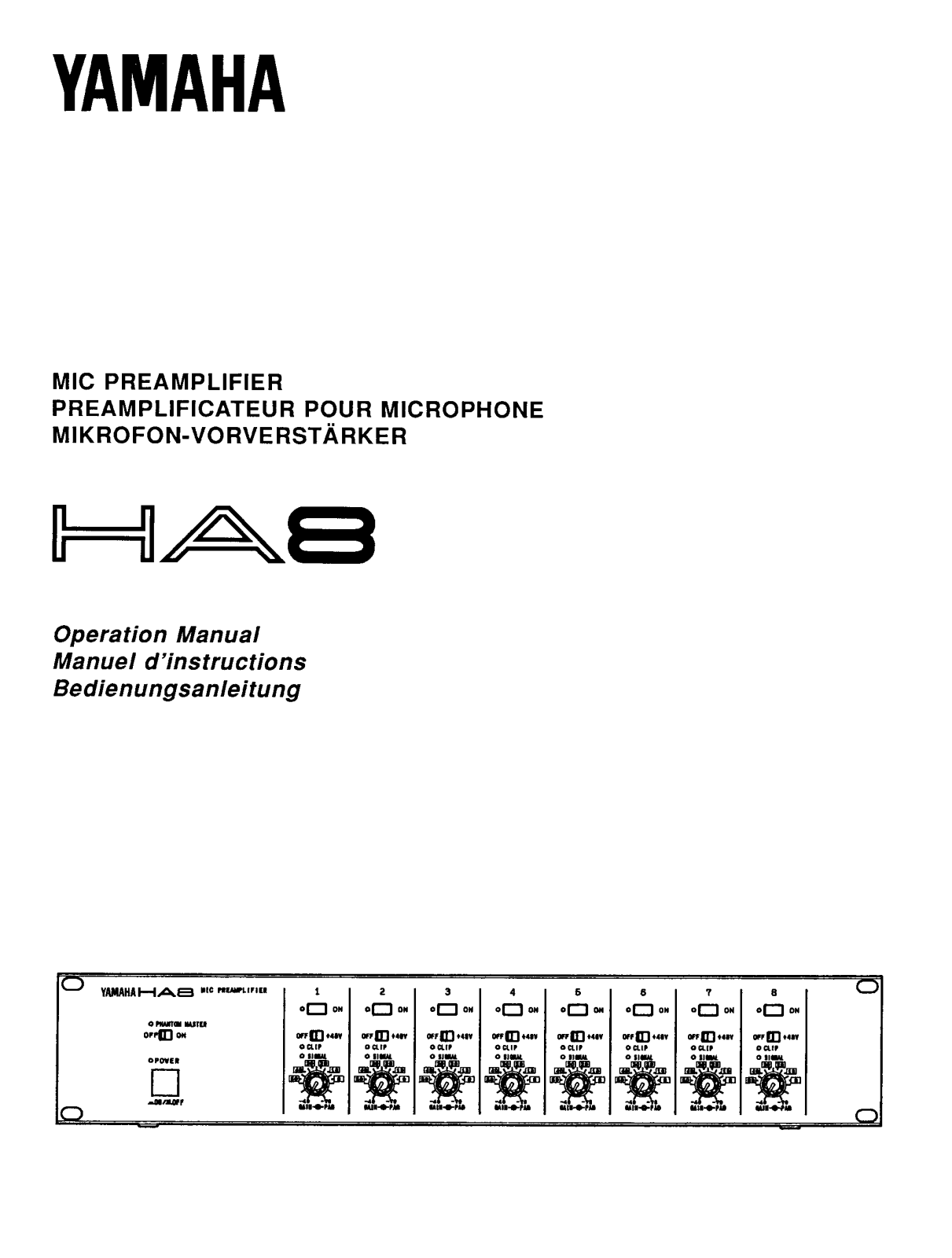 Yamaha HA8 User Manual