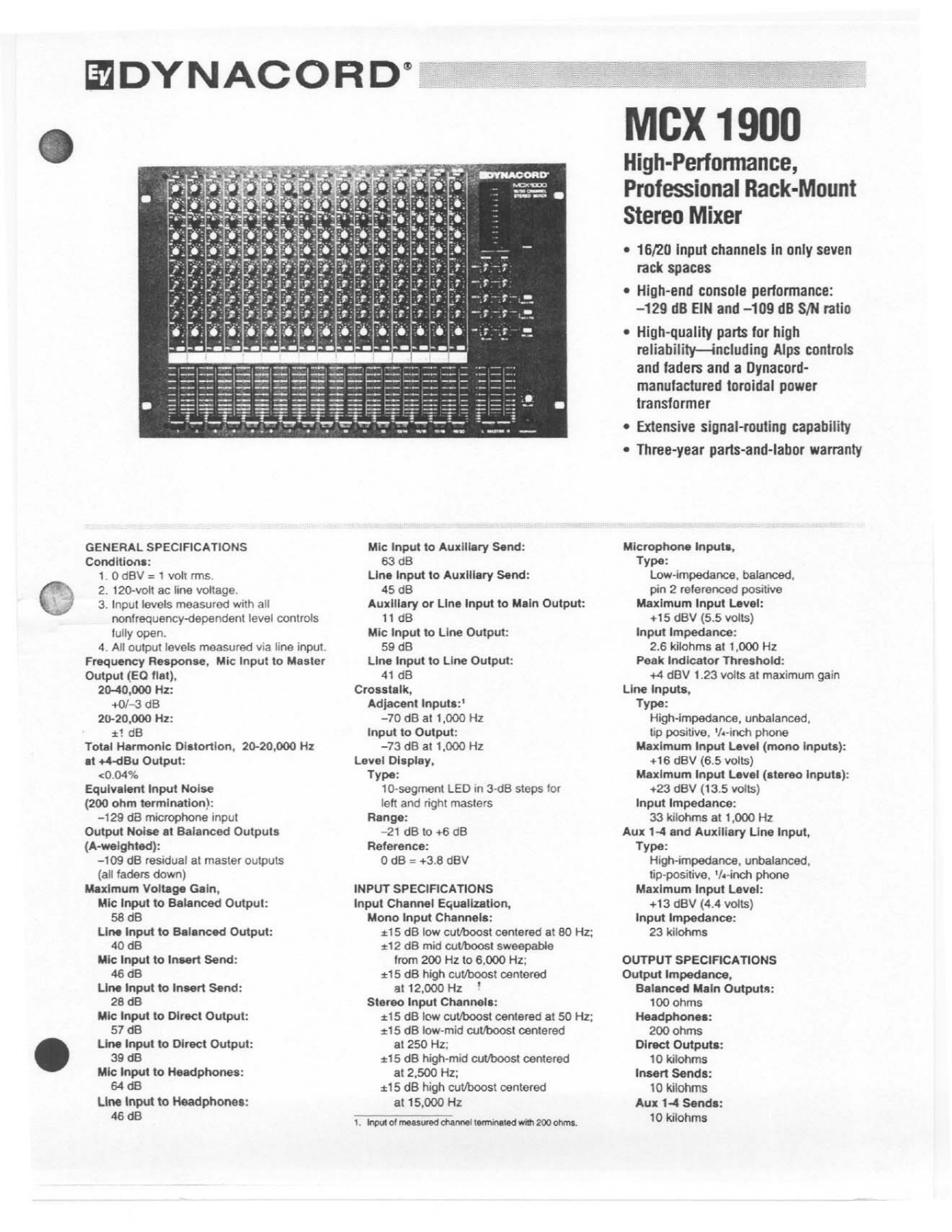 Dynacord MCX-1900 Brochure