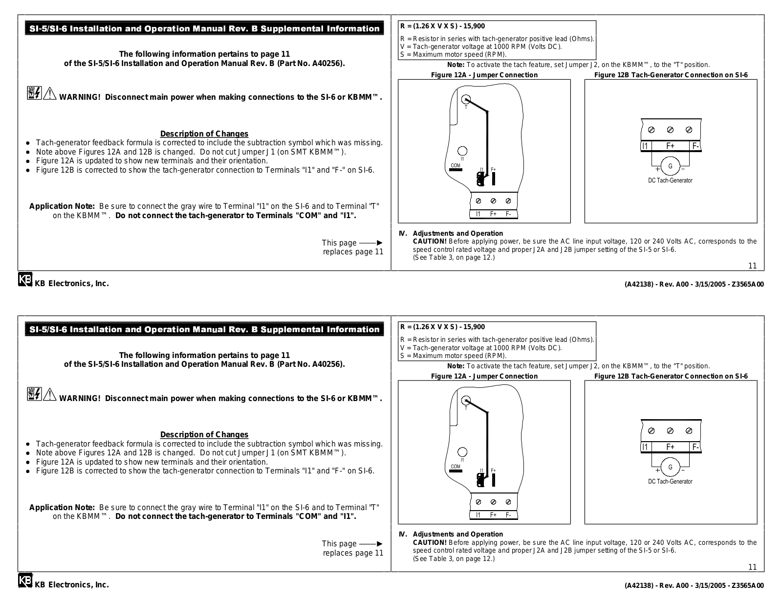 Kb electronics SI-5, SI-6 User Manual