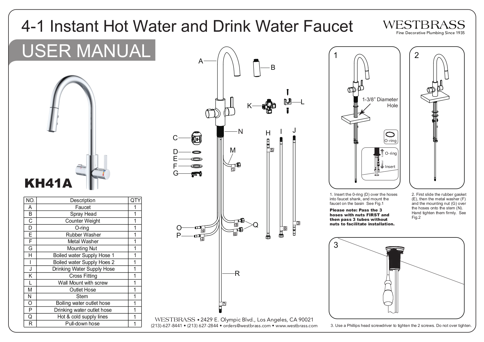 Westbrass WTB10246 Installation & Assembly - ManualMachine.com