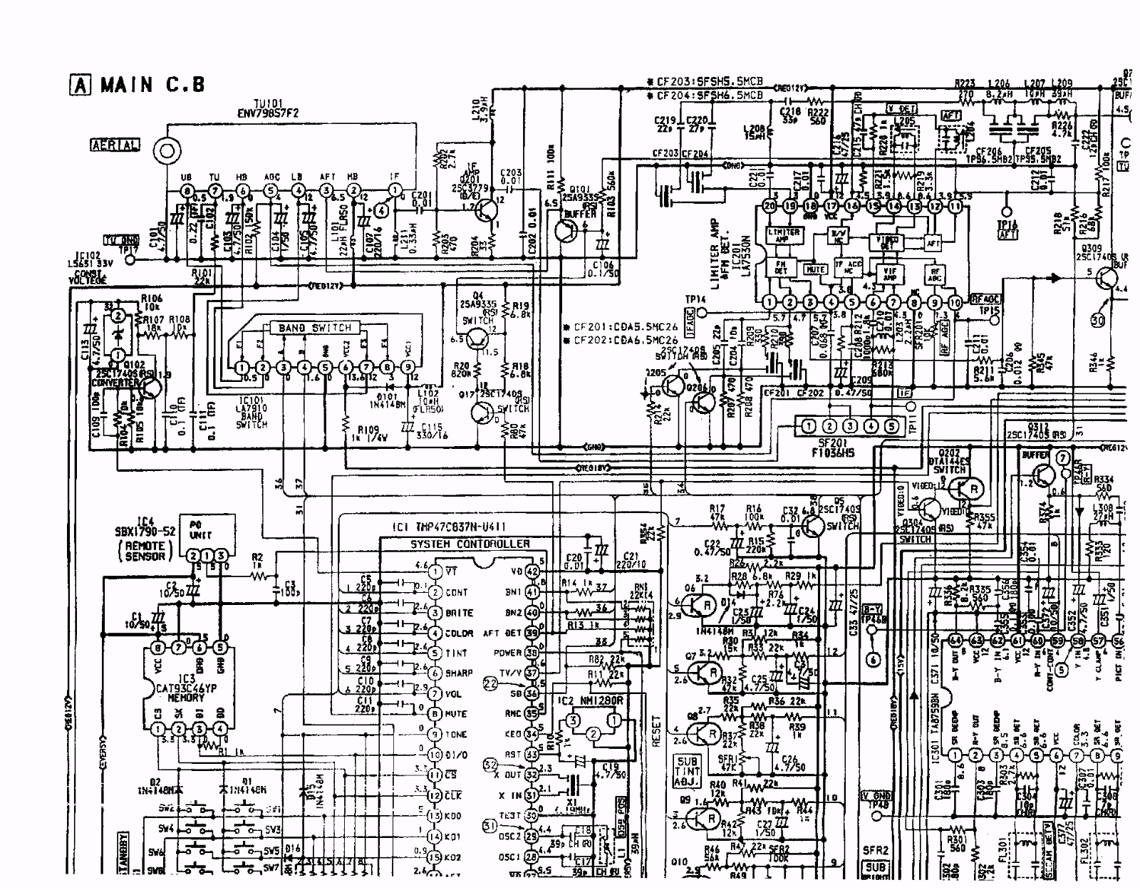 Aiwa tv201, c201 schematic