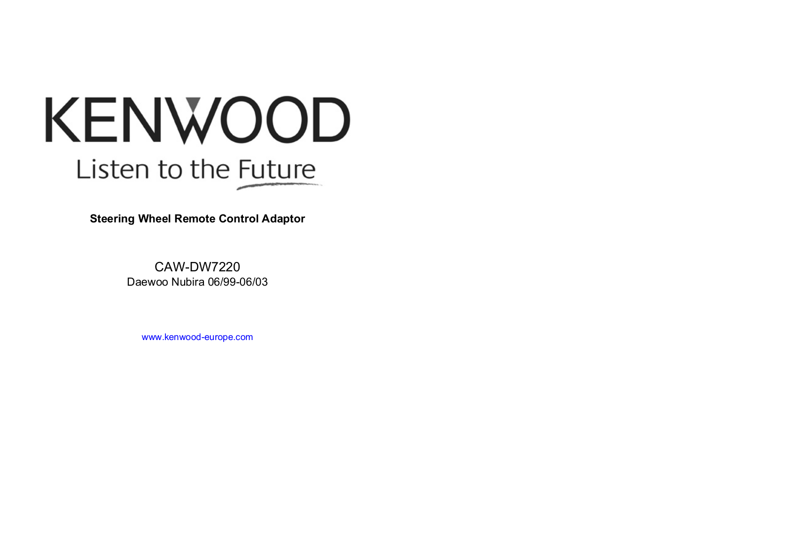 Kenwood CAW-DW7220 User Manual