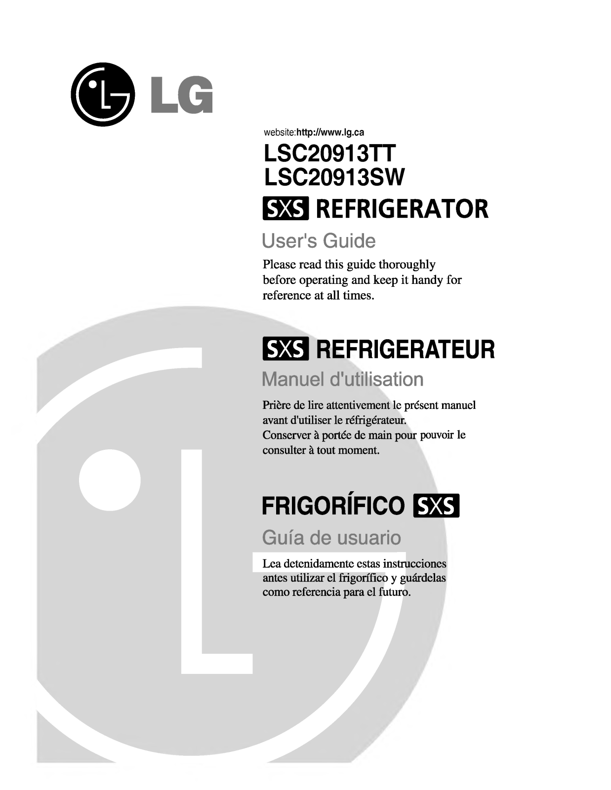 LG LSC20913TT User Manual