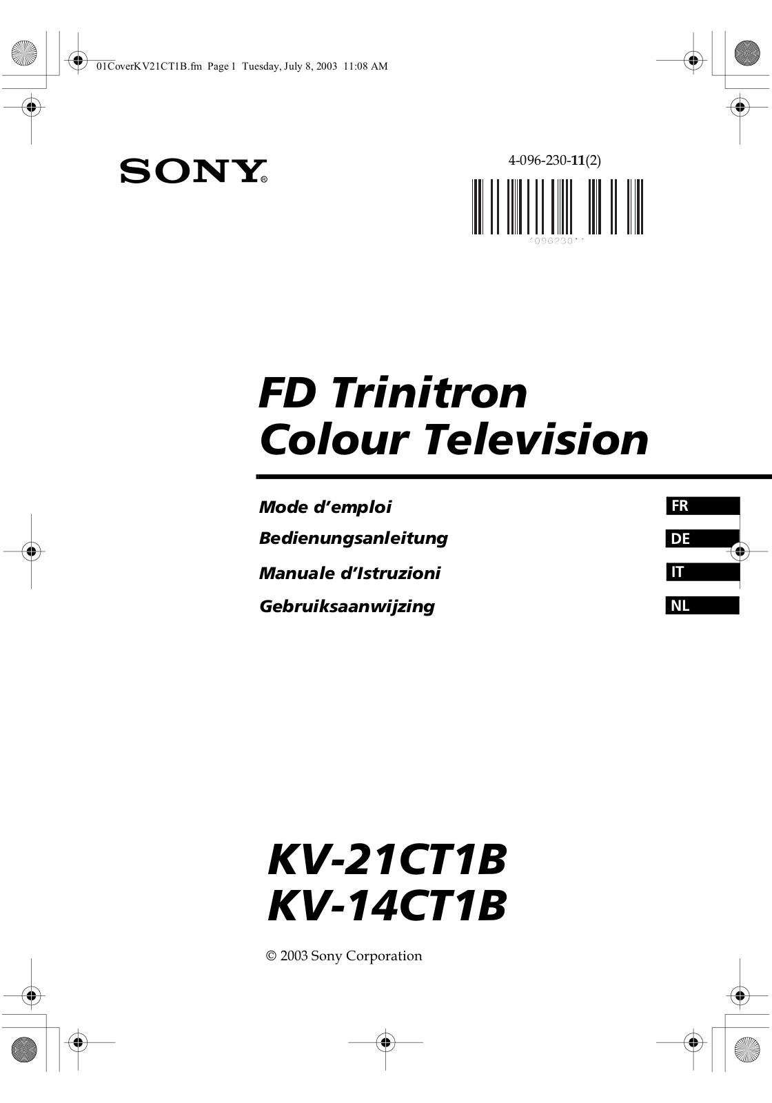 SONY KV-14CT1 User Manual