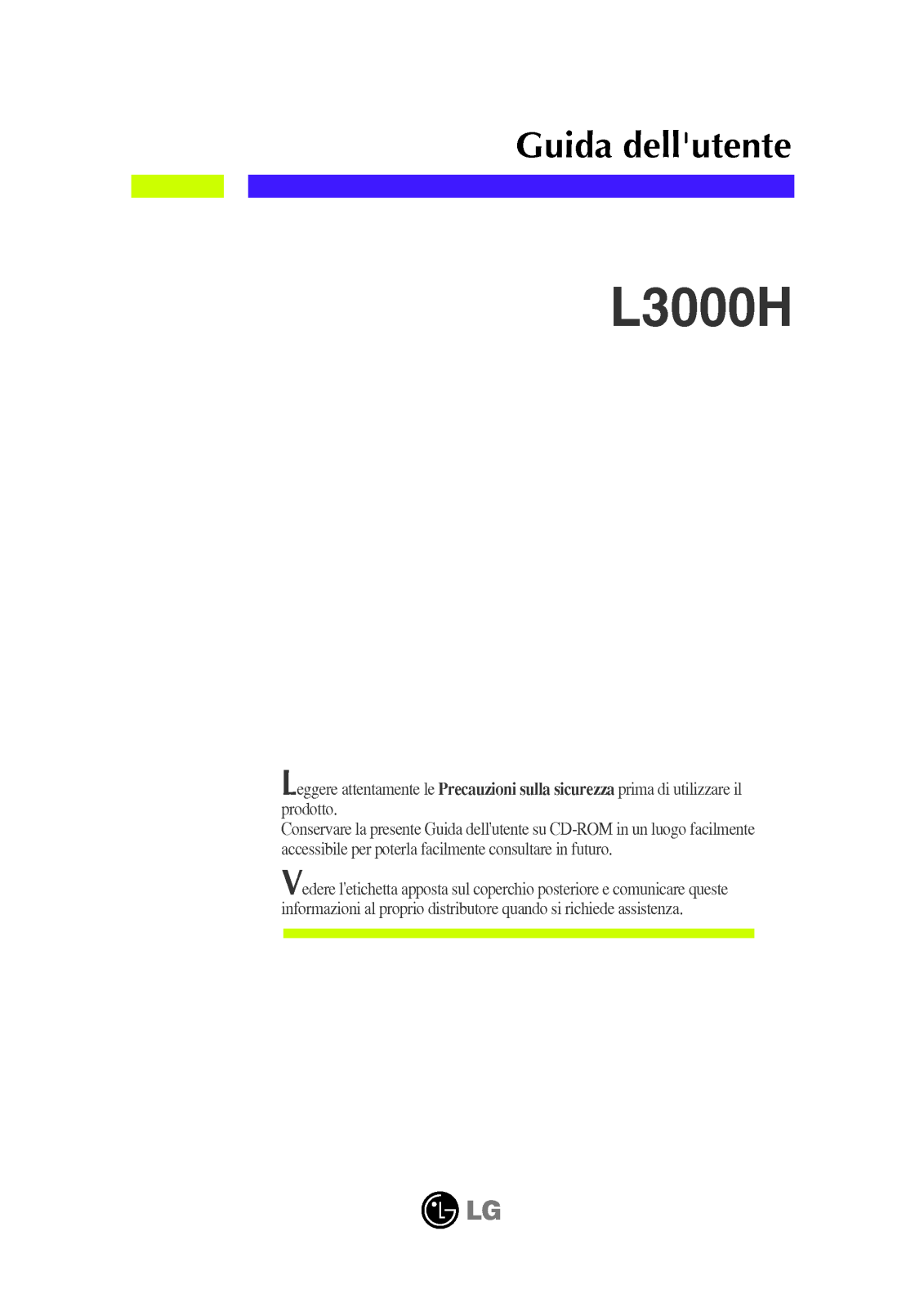 Lg L3000H User Manual