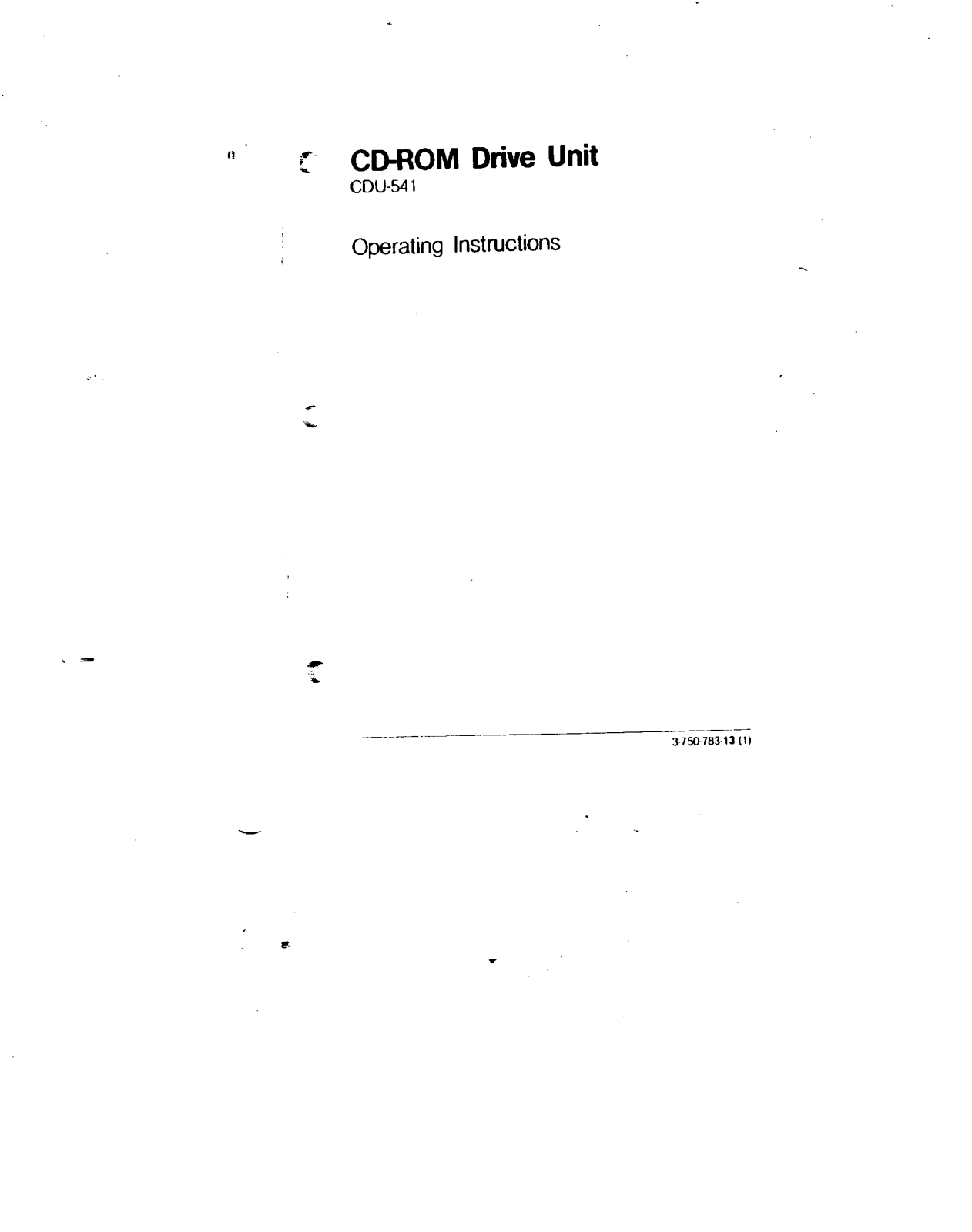 Sony CD-U541 User Manual