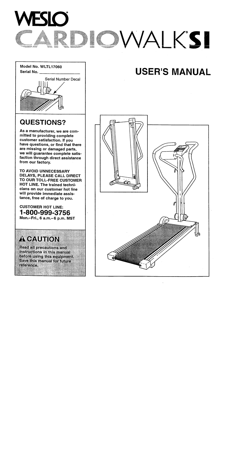 Weslo WLTL17060 Owner's Manual