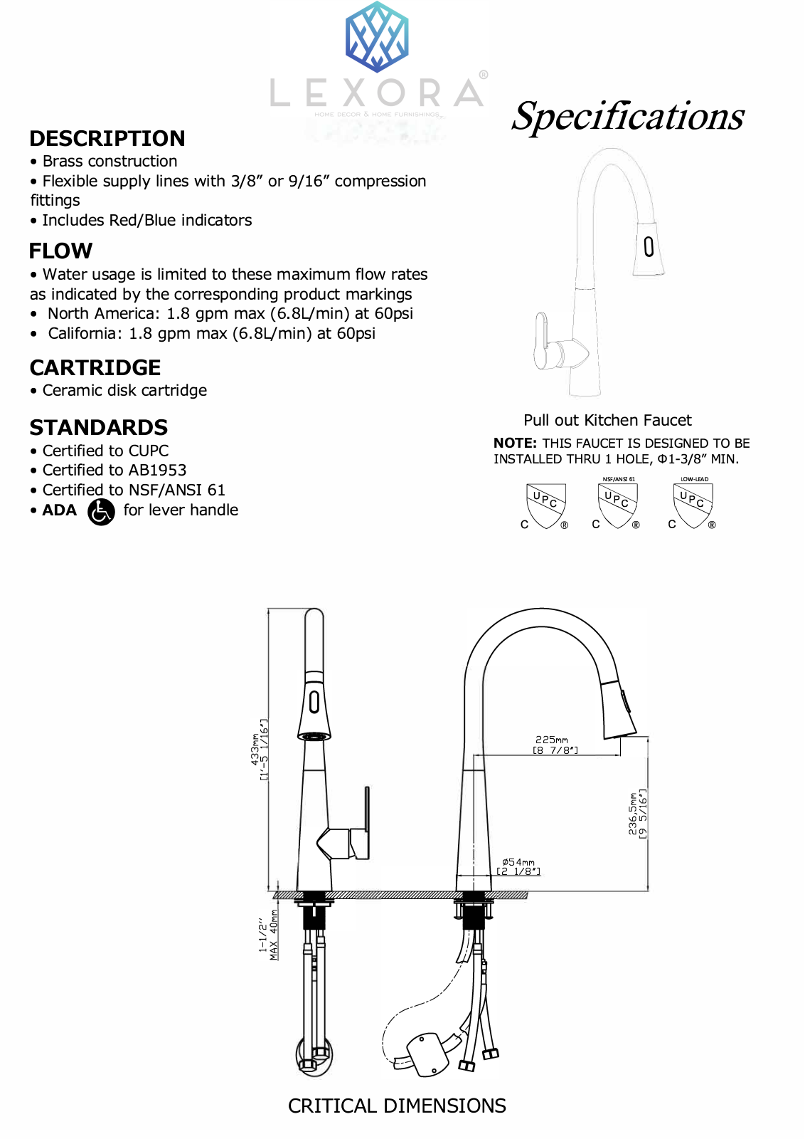 Lexora LKFS7011CH, LKFS7011BN Specifications - ManualMachine.com